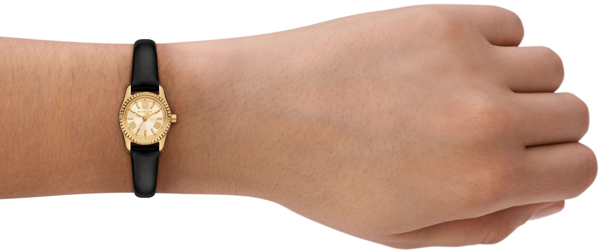 MICHAEL KORS Quarzuhr »MICRO PETITE LEXINGTON«, Armbanduhr, Damenuhr, Lederarmband, analog