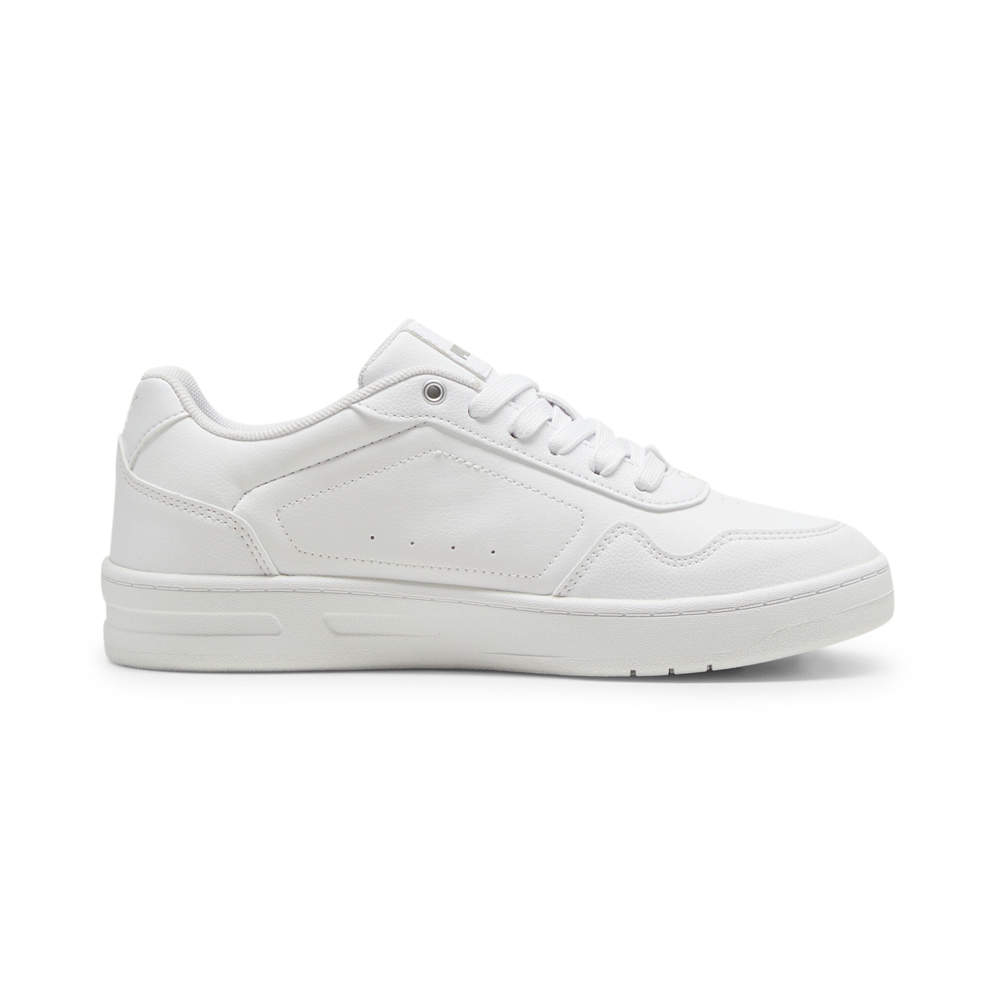 Sneaker PUMA "COURT CLASSY", Damen, Gr. 41, weiß (puma weiß, puma silber), Synthetik, Schuhe Sneaker, mit Schnürung, Gummilaufsohle mit leichtem Profil 4