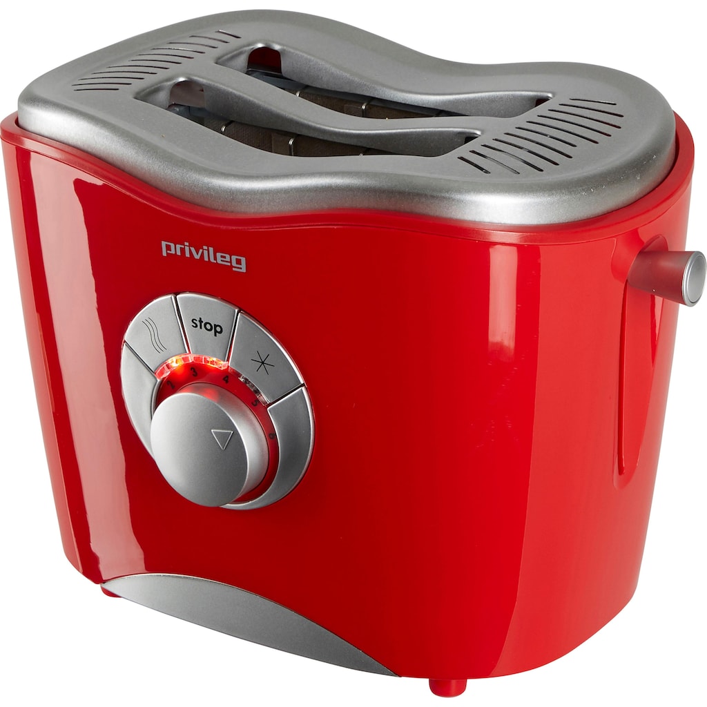 Privileg Toaster »747566«, 2 kurze Schlitze, für 2 Scheiben, 860 W, rot