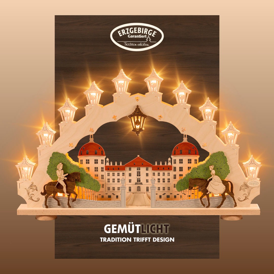 Weigla LED Schwibbogen "Moritzburg, Lichterbogen aus Holz, Made in Germany" günstig online kaufen