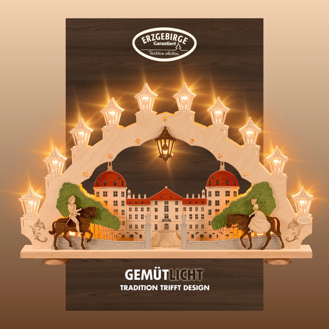 Weigla LED Schwibbogen "Moritzburg, Lichterbogen aus Holz, Made in Germany" günstig online kaufen