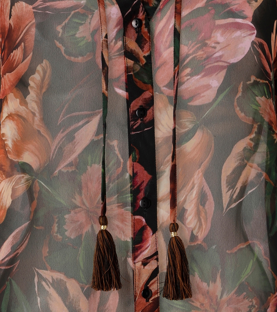 Aniston CASUAL Hemdbluse, mit kunstvollem, großflächigen Blüten bedruckt - NEUE KOLLEKTION