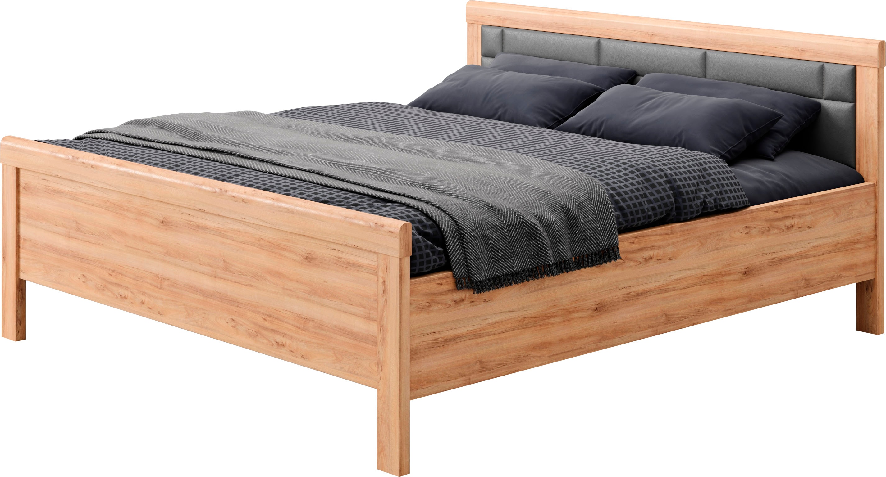 priess Einzelbett "Arnsberg Komfortbett mit flexibel höhenverstellbarer Liegefläche" gepolstertes Kopfteil, Made in Germany mit Blauem Engel und Goldenem M