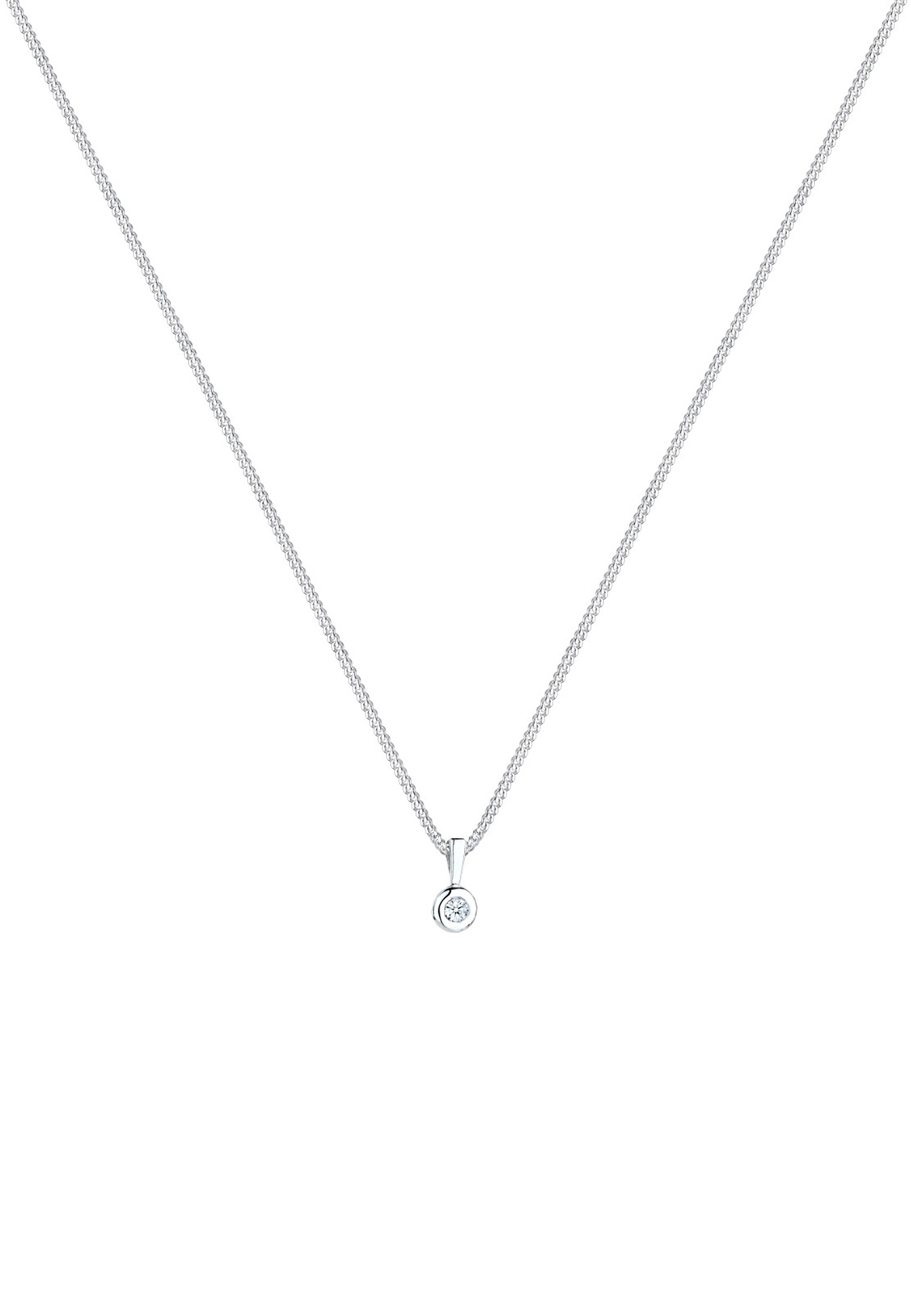 Elli DIAMONDS Collierkettchen »Kreis Solitär Rund Diamant (0.03 ct.) 925 Silber«