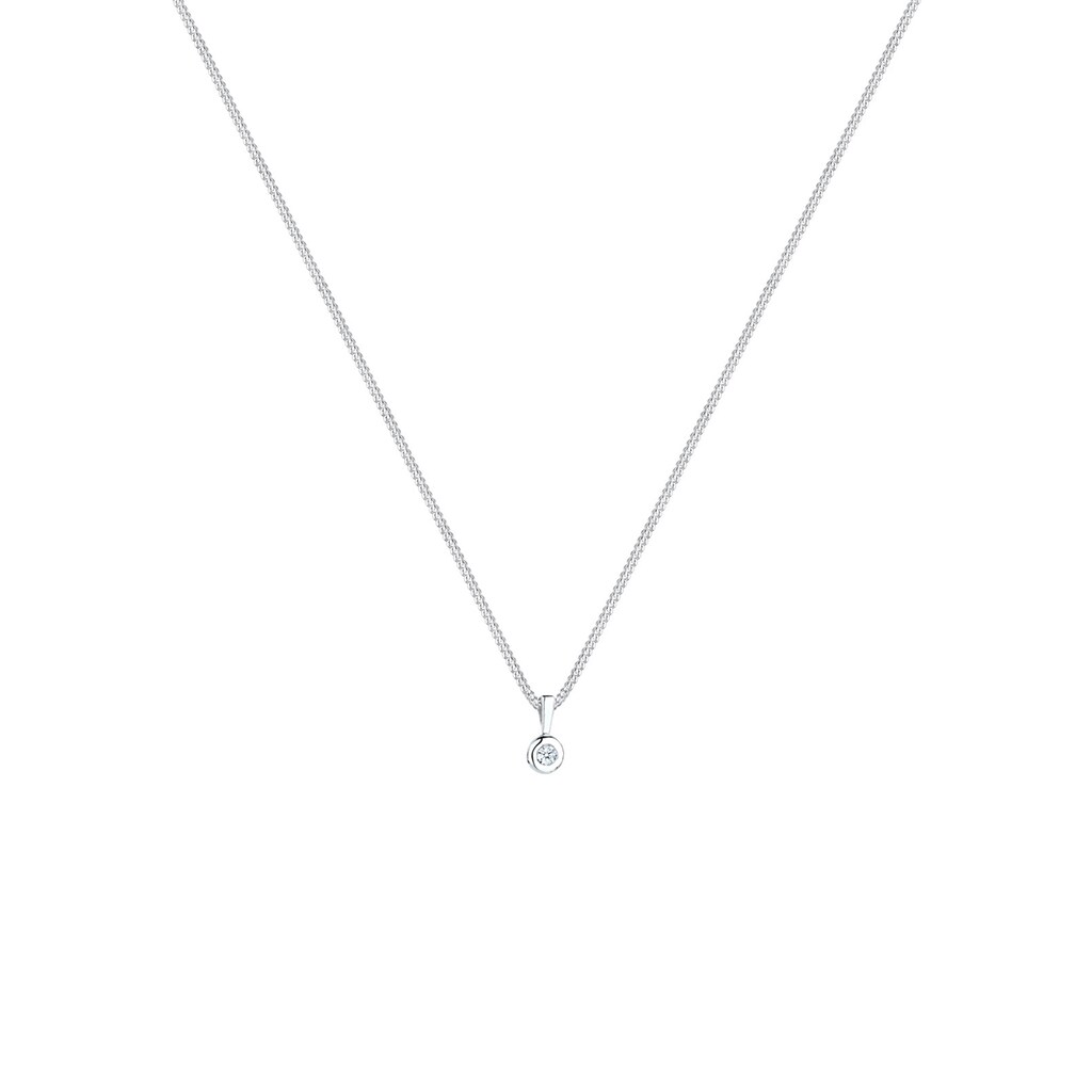 Elli DIAMONDS Collierkettchen »Kreis Solitär Rund Diamant (0.03 ct.) 925 Silber«