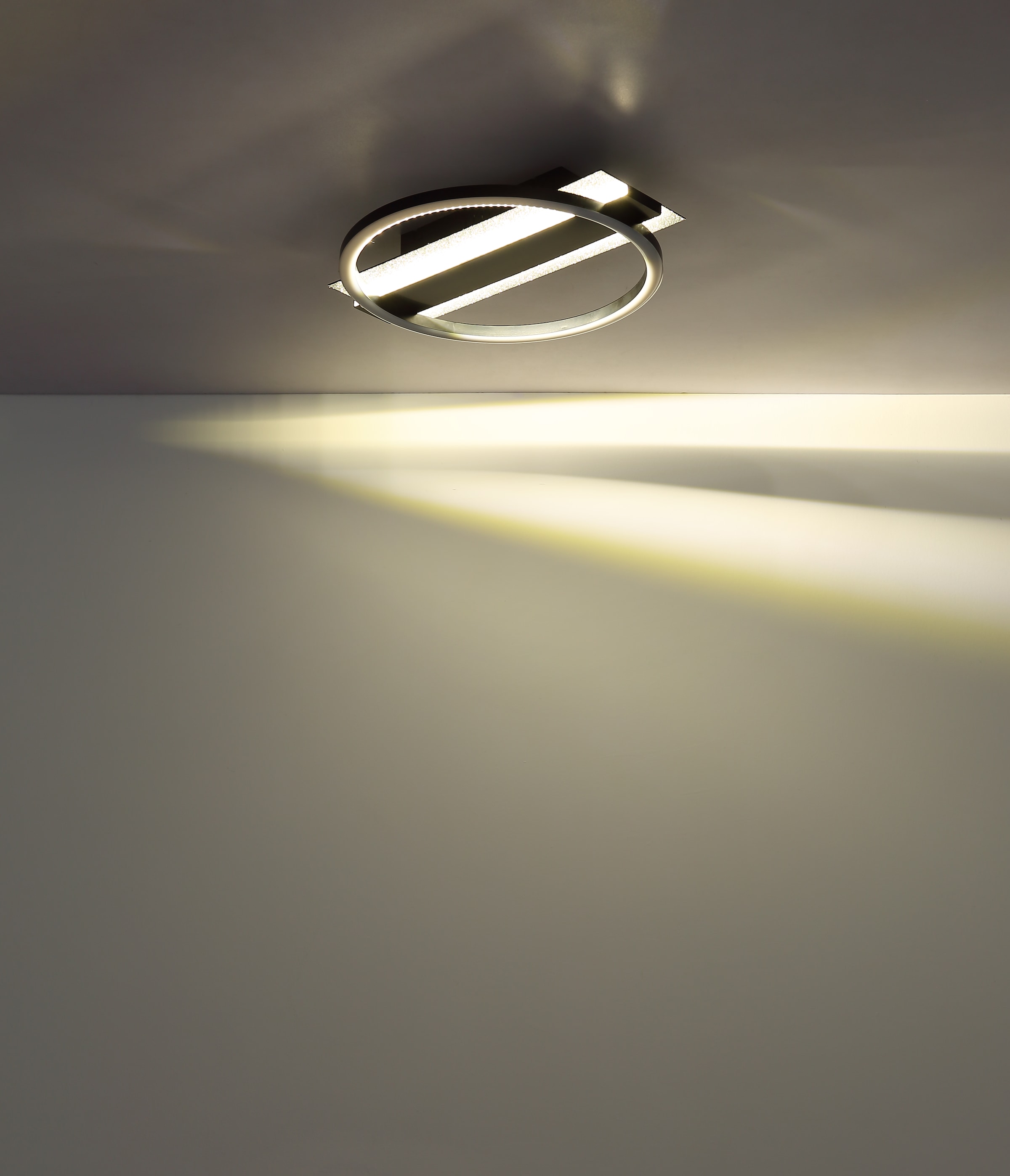 GLOBO LIGHTING Deckenleuchte »NORBERTO« LED-Modul 1 Stk. Warmweiß Deckenleuchte schwarz/silber, dimmbar, Memory, 3 Stufen Ringe