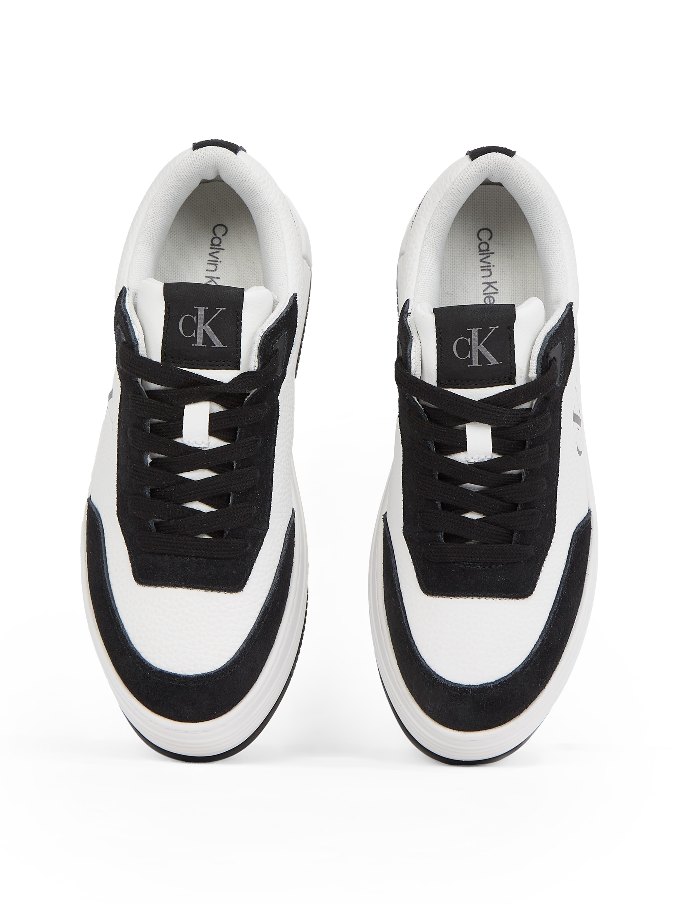 Calvin Klein Jeans Plateausneaker »BOLD FLATF LOW LACE TUMB LTH«, Schnürschuh, Halbschuh, Freizeitschuh mit seitlichem CK-Logo