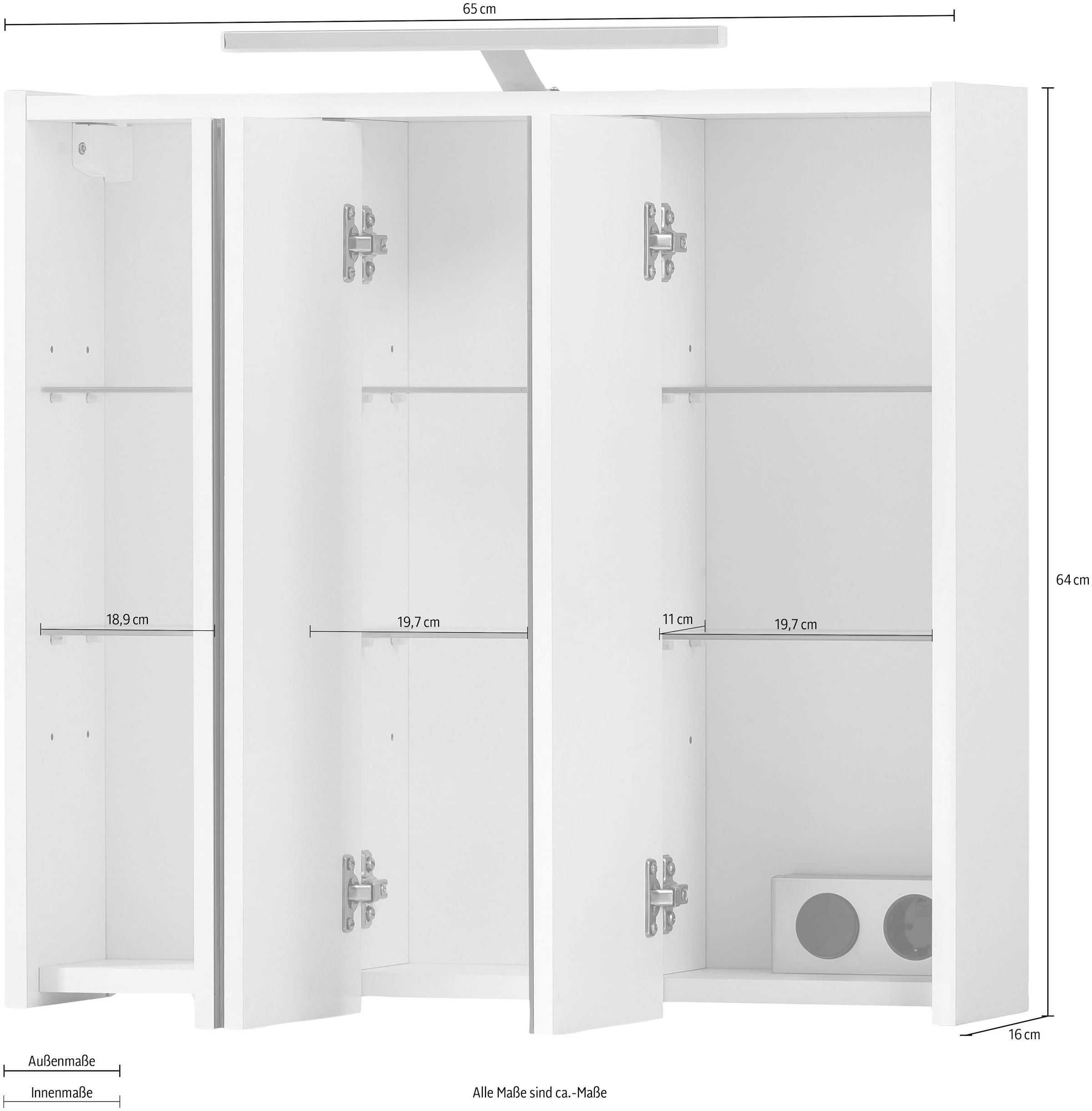 INOSIGN Badmöbel-Set »Dex«, (3 St.), bestehend aus Waschbeckenunterschrank, Hochschrank, Spiegelschrank