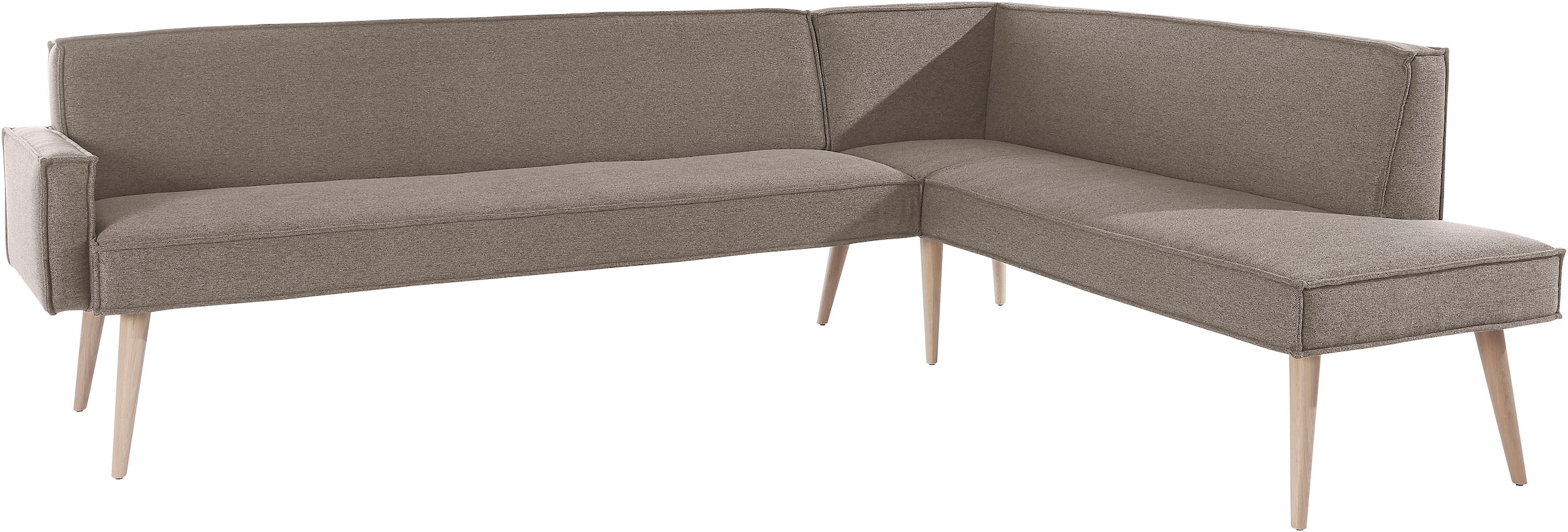 exxpo - sofa fashion Eckbank "Lungo, moderne Kedernaht, bequem und elegant, hoher Holzfuß", hochwertige Detailverarbeitu