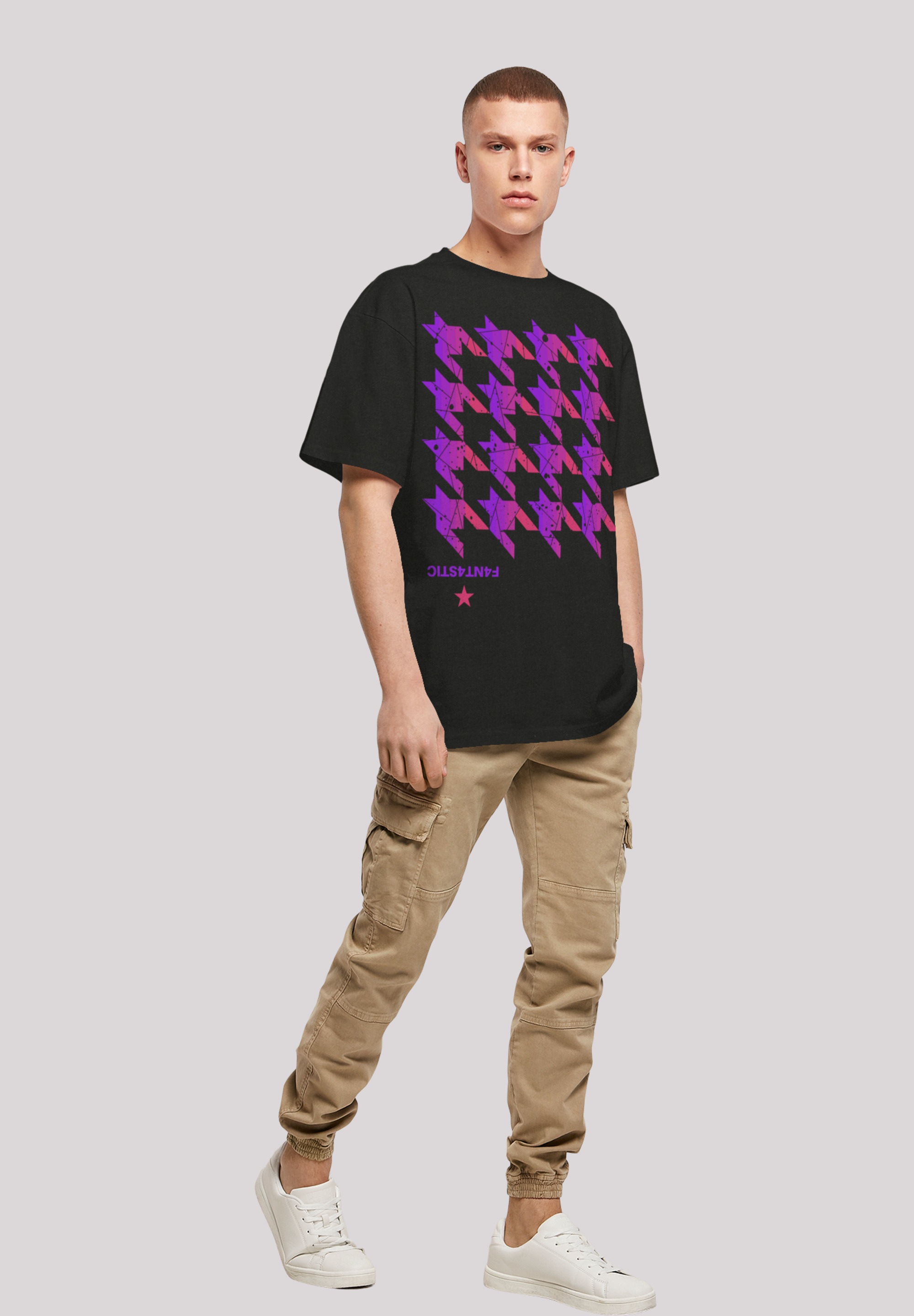 F4NT4STIC T-Shirt »Hahnentritt Pink«, Print