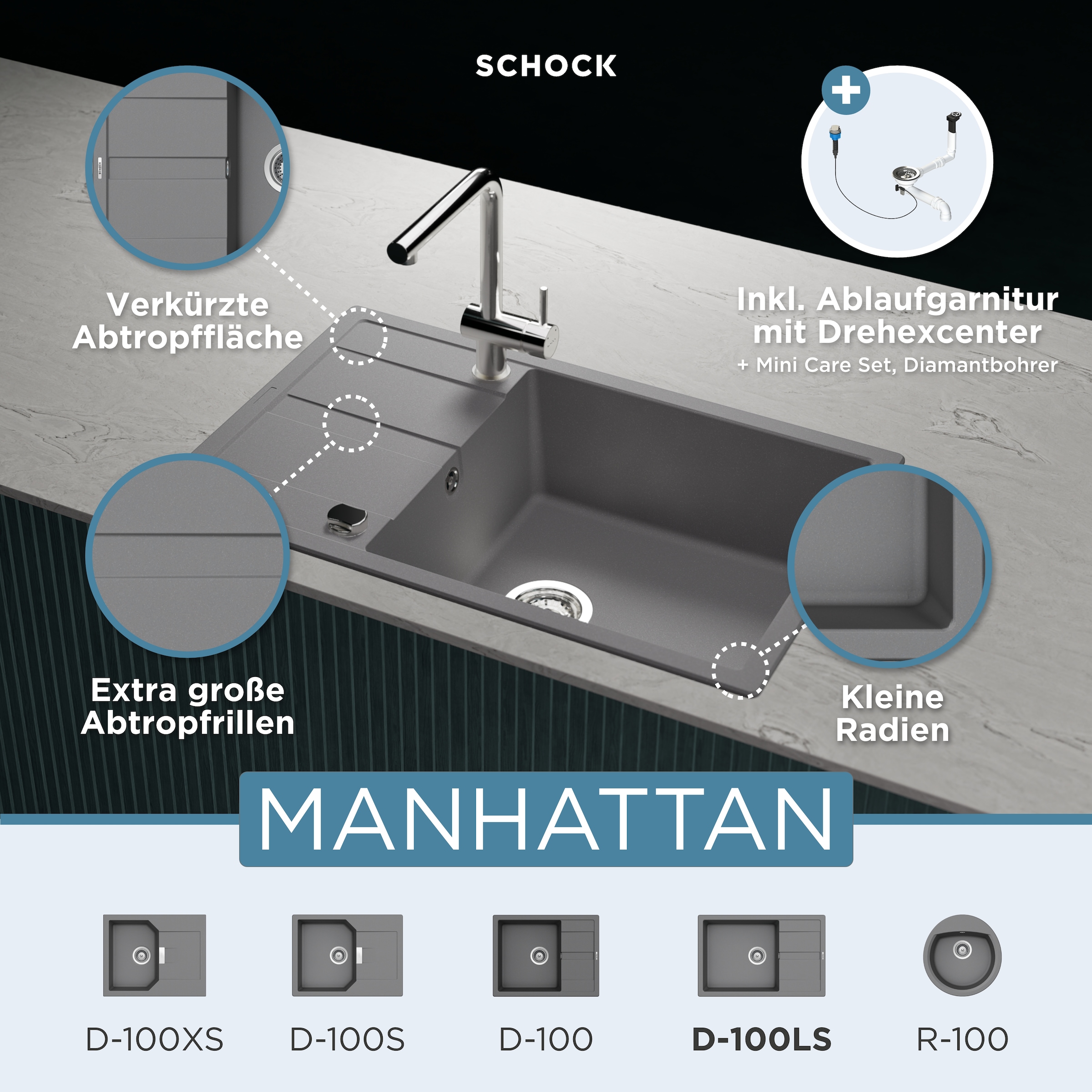 Schock Granitspüle "Manhattan D-100LS"