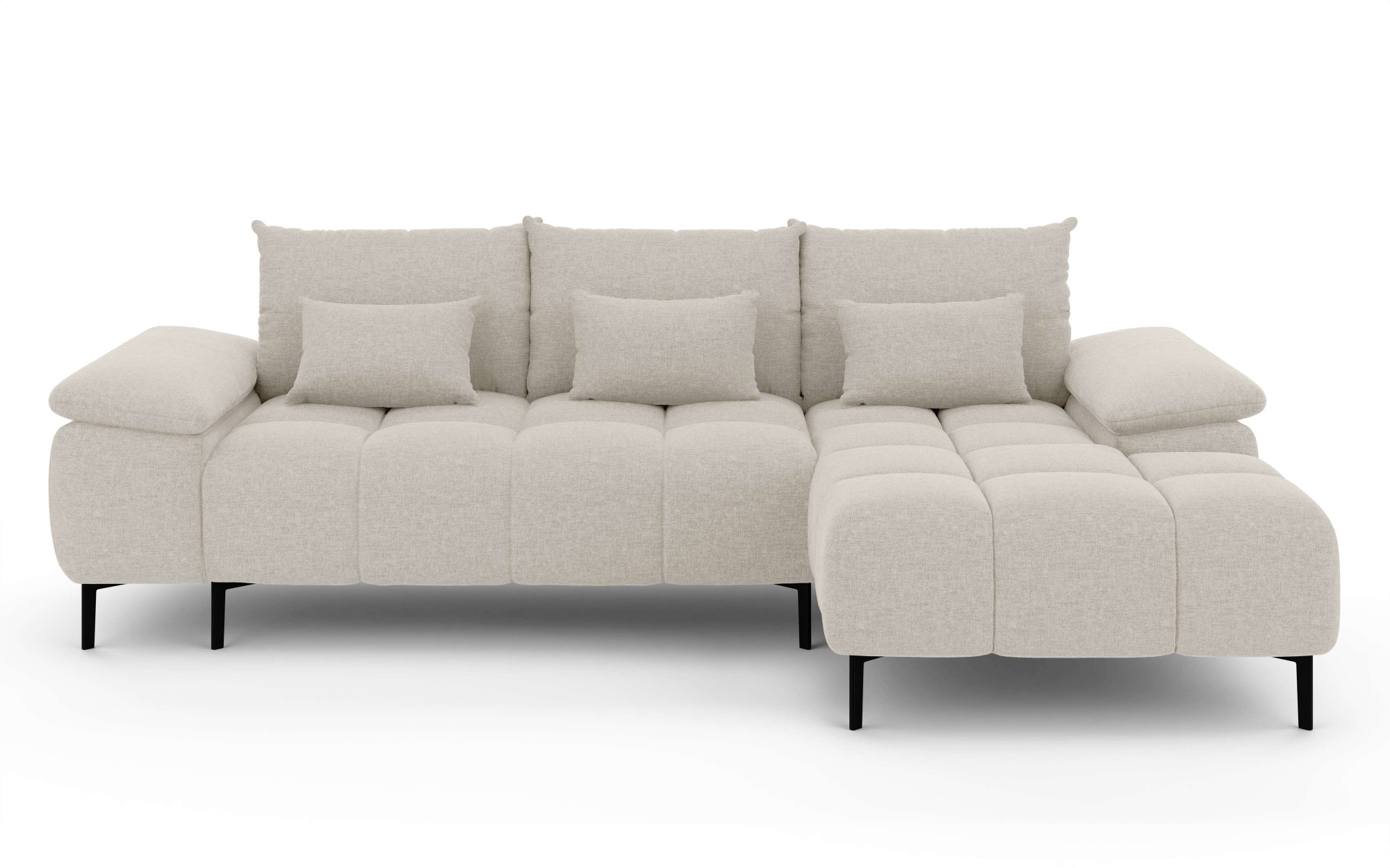 INOSIGN Ecksofa »DROMARA Schlafsofa mit Bettkasten, Maße: B/T/H 277/141/91 cm«, L-Form mit Recamiere rechts/links bestellbar, Wellenunterfederung