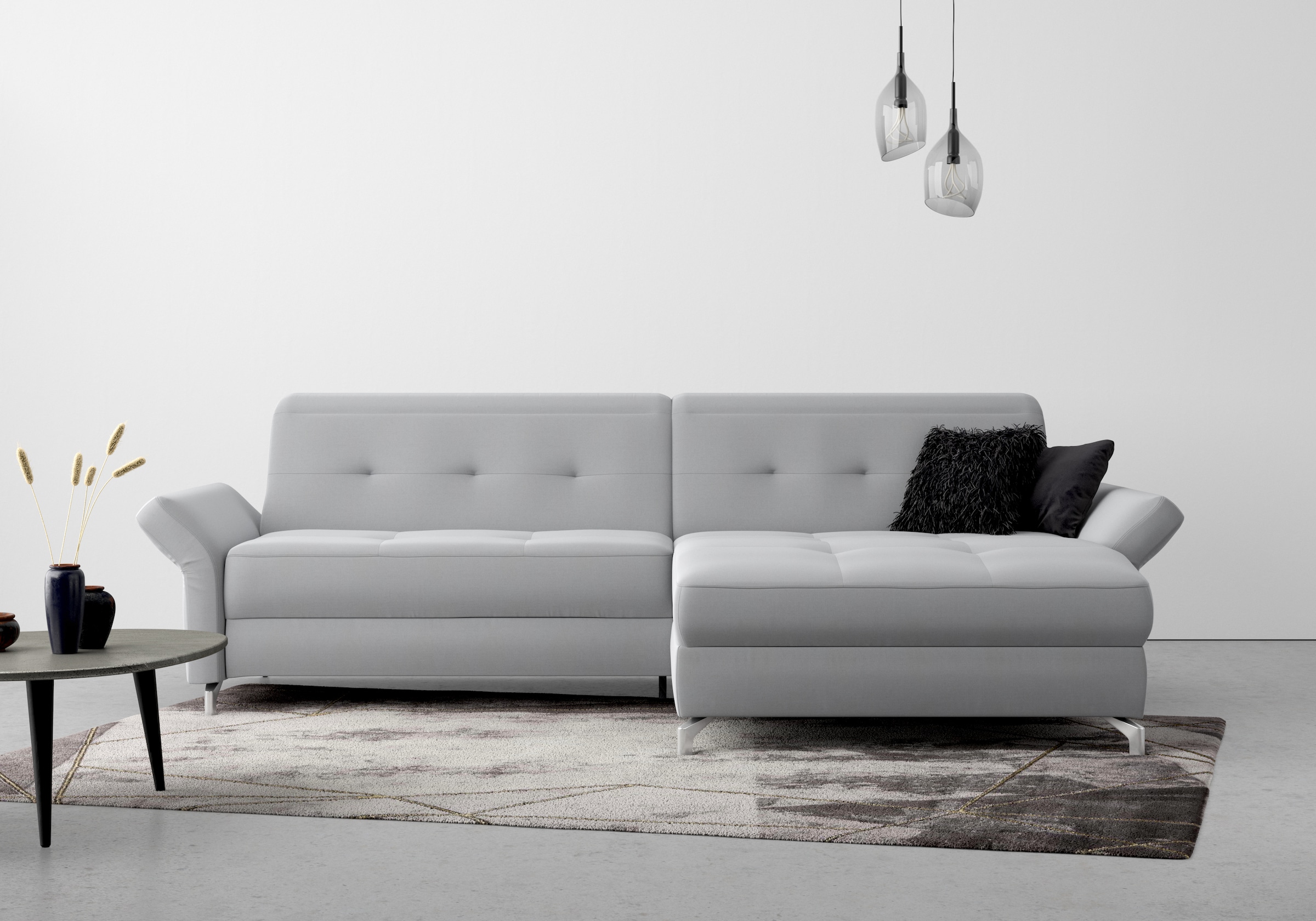 Home affaire Ecksofa "Maredo L-Form" Federkern, wahlweise auch mit Kopfteil günstig online kaufen