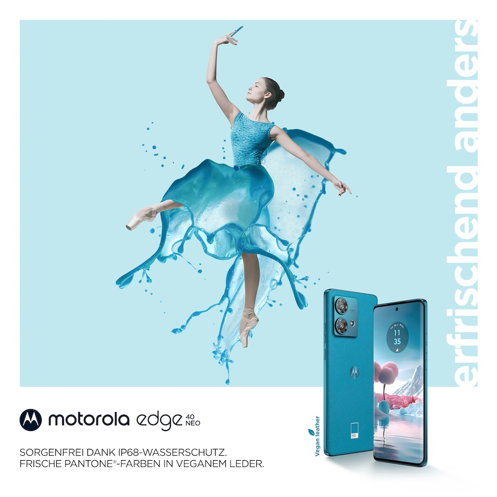 Motorola Smartphone »moto edge neo 40, 12+256 GB«, Caneel Bay, 16,64 cm/6,55 Zoll, 256 GB Speicherplatz, 50 MP Kamera