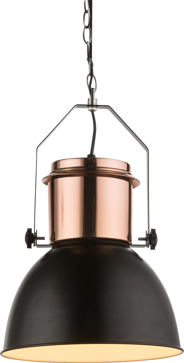 GLOBO LIGHTING Hängeleuchte »KUTUM«, Leuchtmittel E27 | ohne Leuchtmittel, Hängelampe/Pendelleuchte/schwarz/kupferfarben/Höhe kürzbar