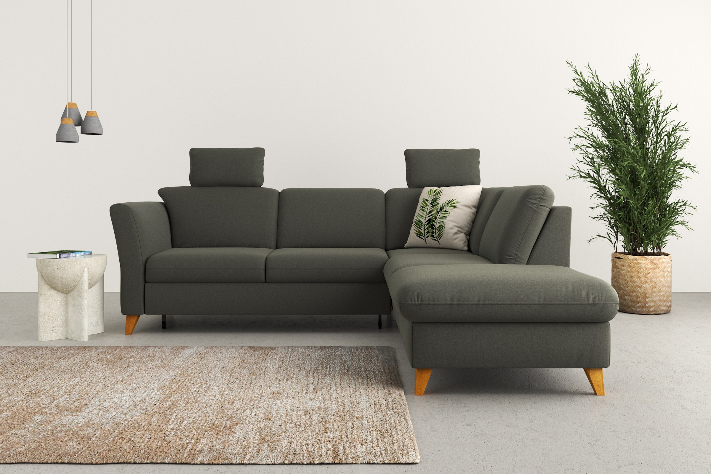 Home affaire Ecksofa "Trelleborg L-Form" Federkern-Polsterung, wahlweise mit Schlaffunktion und Stauraum