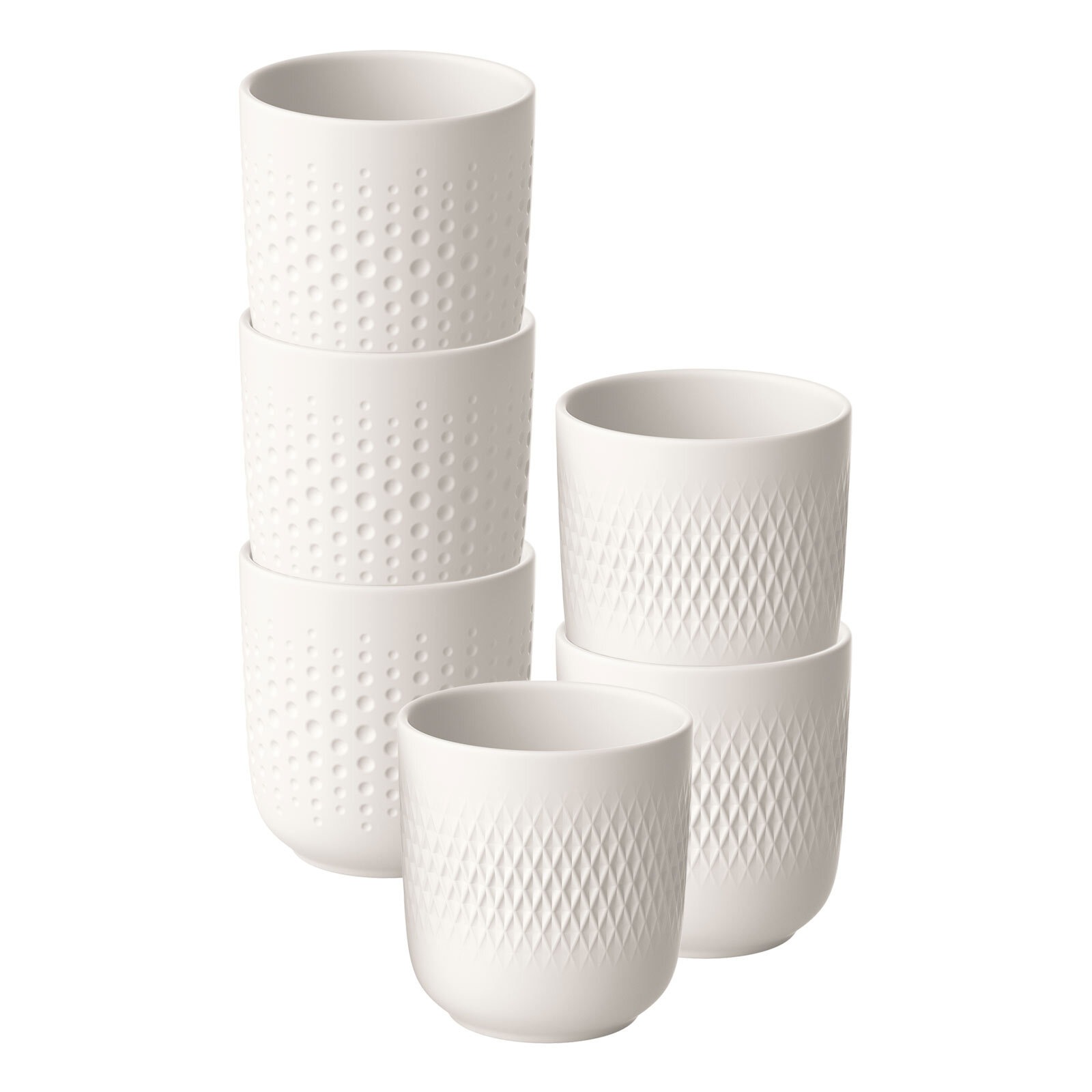 Villeroy & Boch Becher "Becher Manufacture Collier 290 ml 6er Set weiß" Spülmaschinengeeignet, Mikrowellenfest