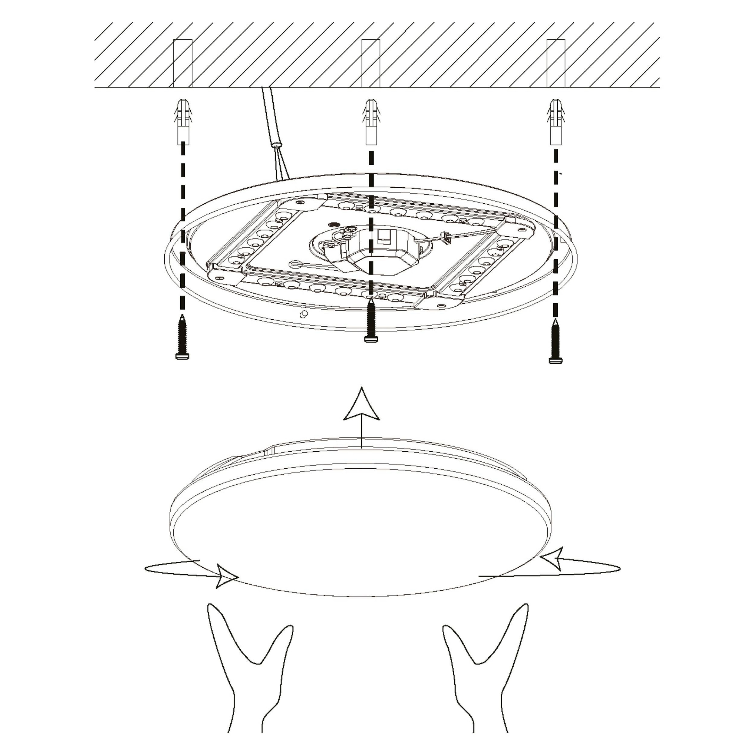 EGLO LED Deckenleuchte »POGLIOLA-S Ø 31 cm, Deckenlampe, Flurlampe, Küchenlampe«, 1 flammig, Leuchtmittel LED-Modul | LED fest integriert, Ø31cm, Kristalleffekt Deckenleuchte, Lampe weiß, Kinderzimmerlampe