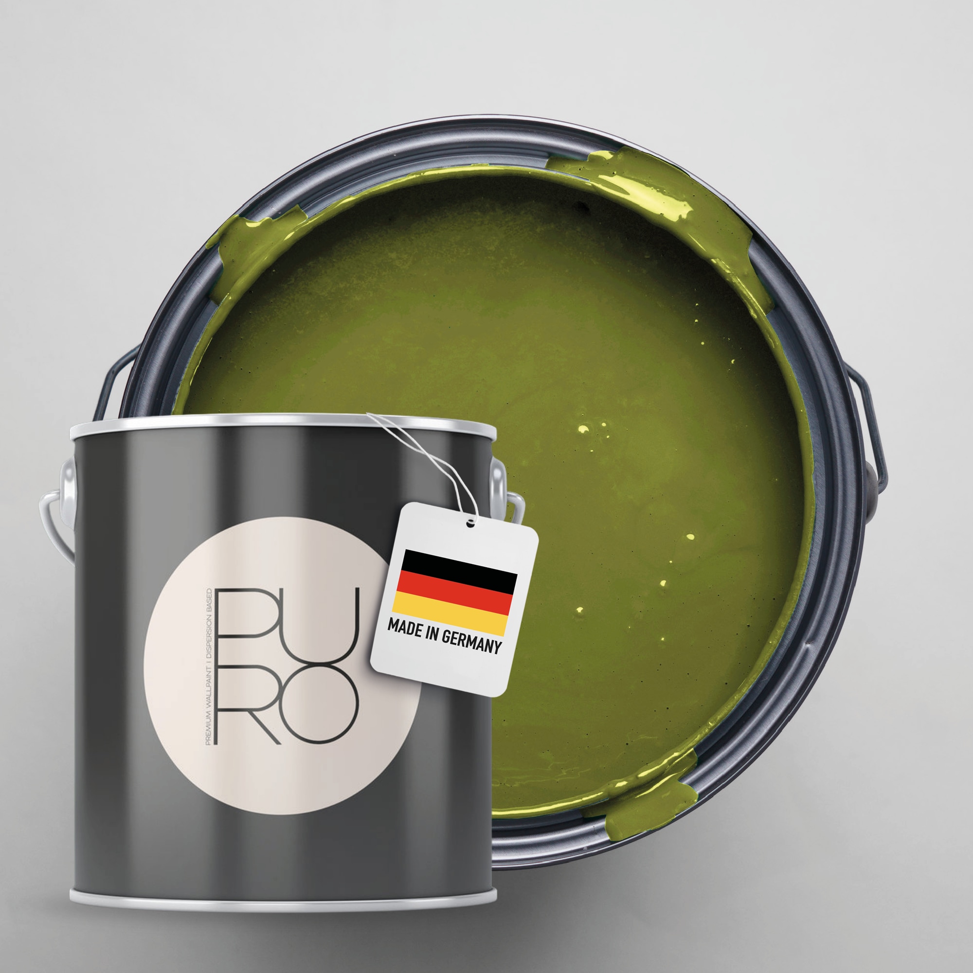 A.S. CRÉATION Wandfarbe "Premium Innenwandfarbe PURO Tuchmatt gentle lime", 1 l 1ml, grün, Farben, ideal für Wohnzimmer, Schlafzimmer, Flur und