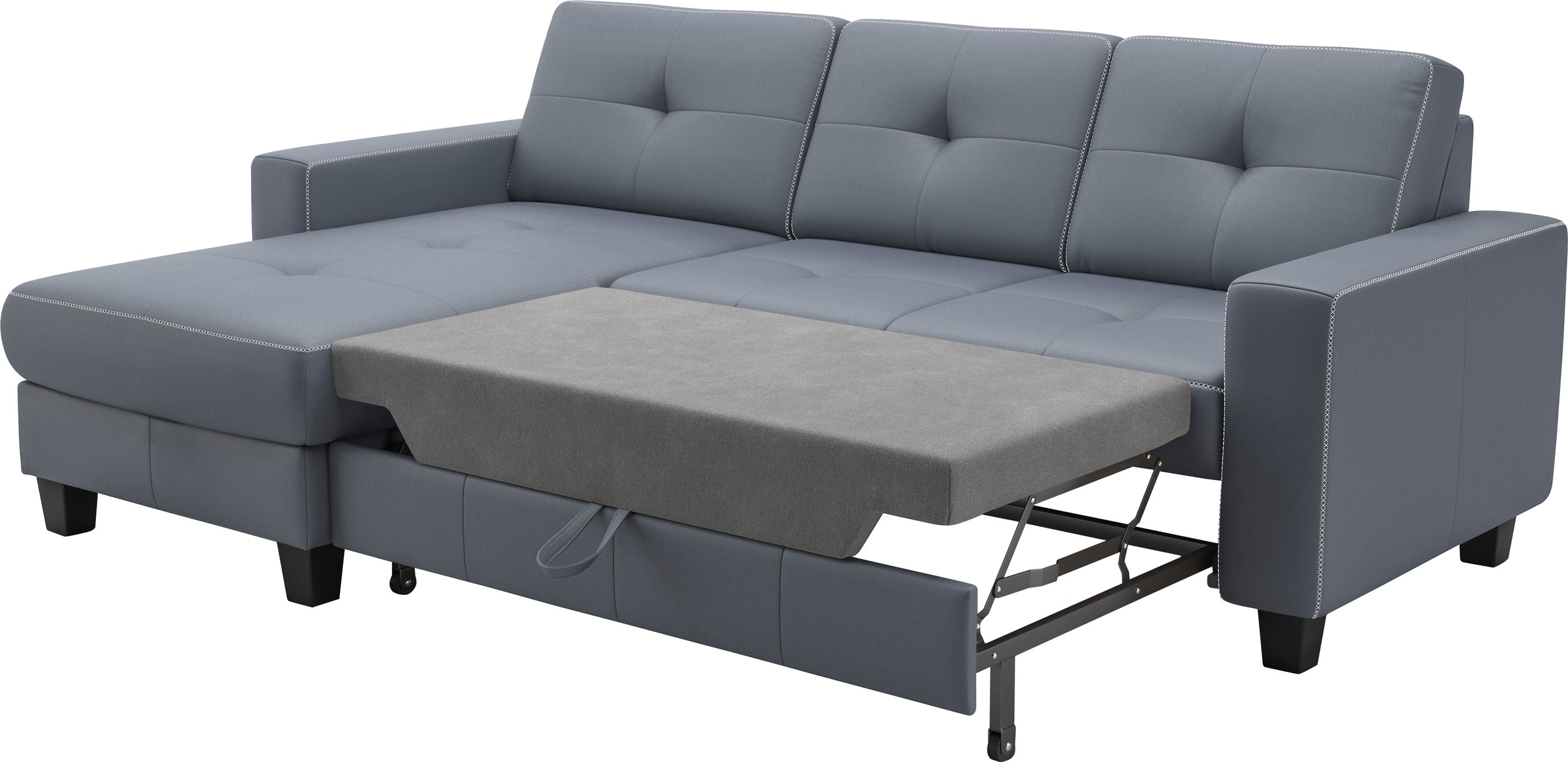 Places of Style Ecksofa »Varese«, wahlweise mit Bettfunktion und Bettkasten