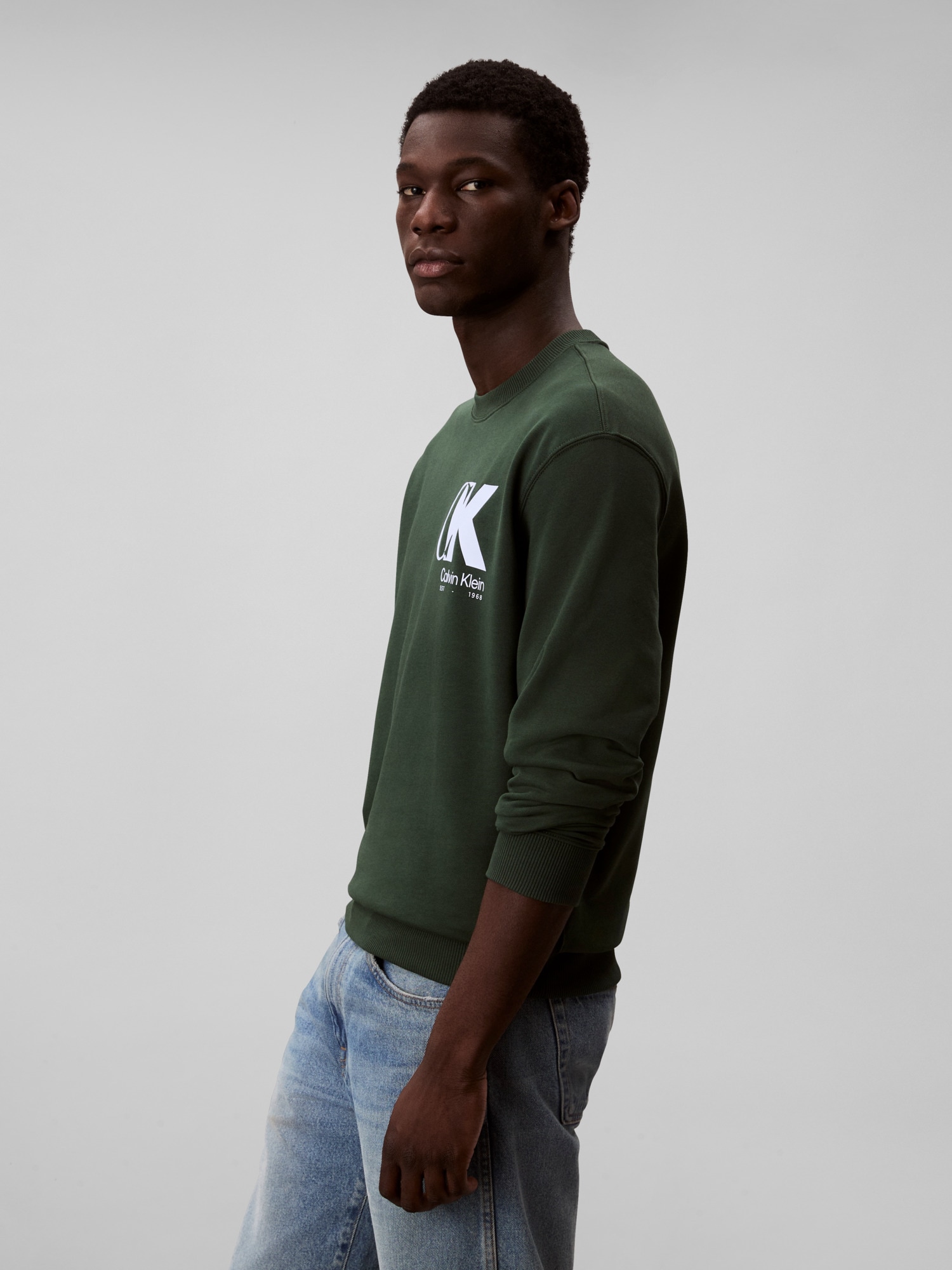 Calvin Klein Sweatshirt »LS EU 350TERRY CK OVERLAP GRAPHI«, Rundhalsausschnitt, regular fit
