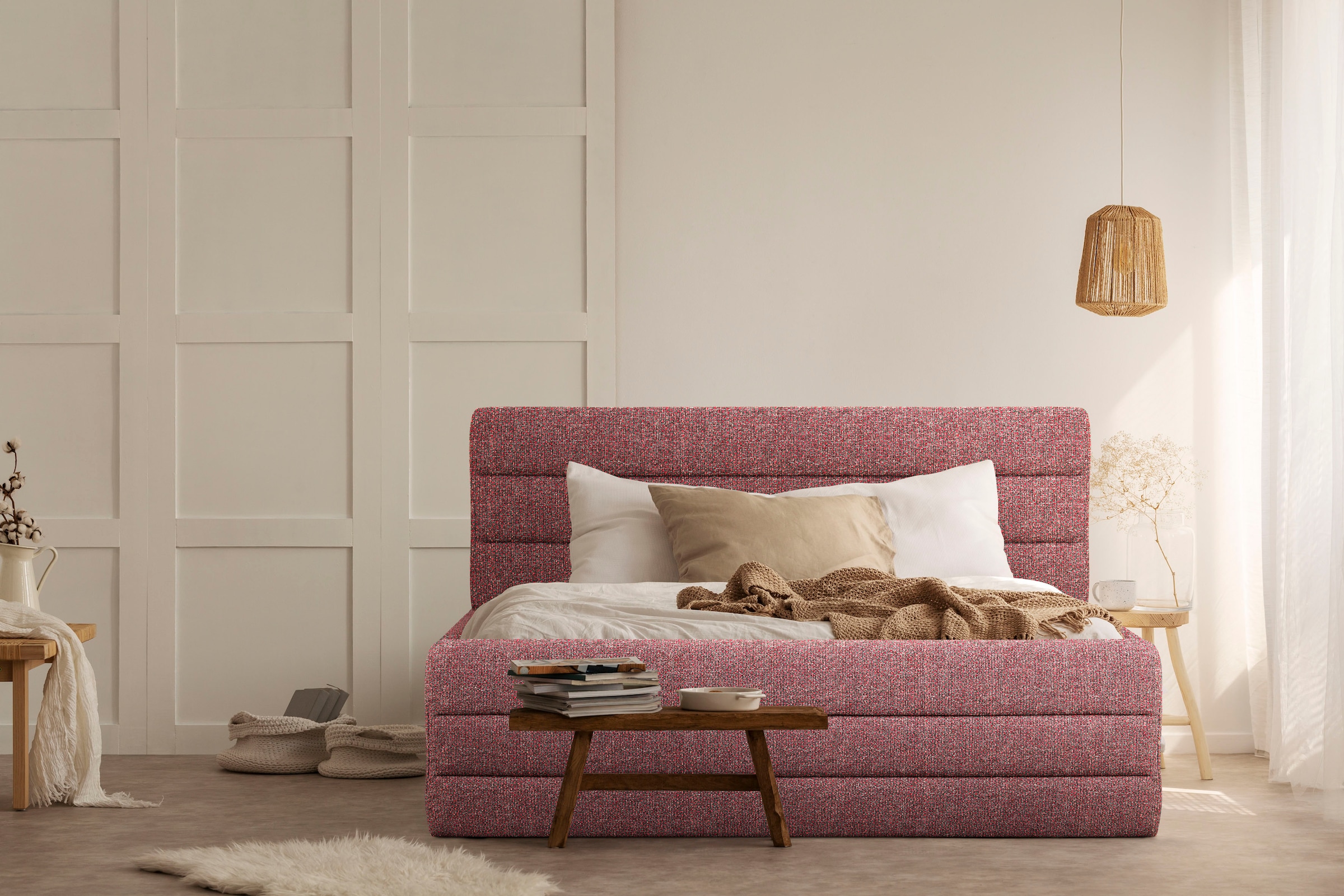 Home affaire Polsterbett "Merrit" Quernaht im Kopf- und Fußteil, in 5 Breit günstig online kaufen