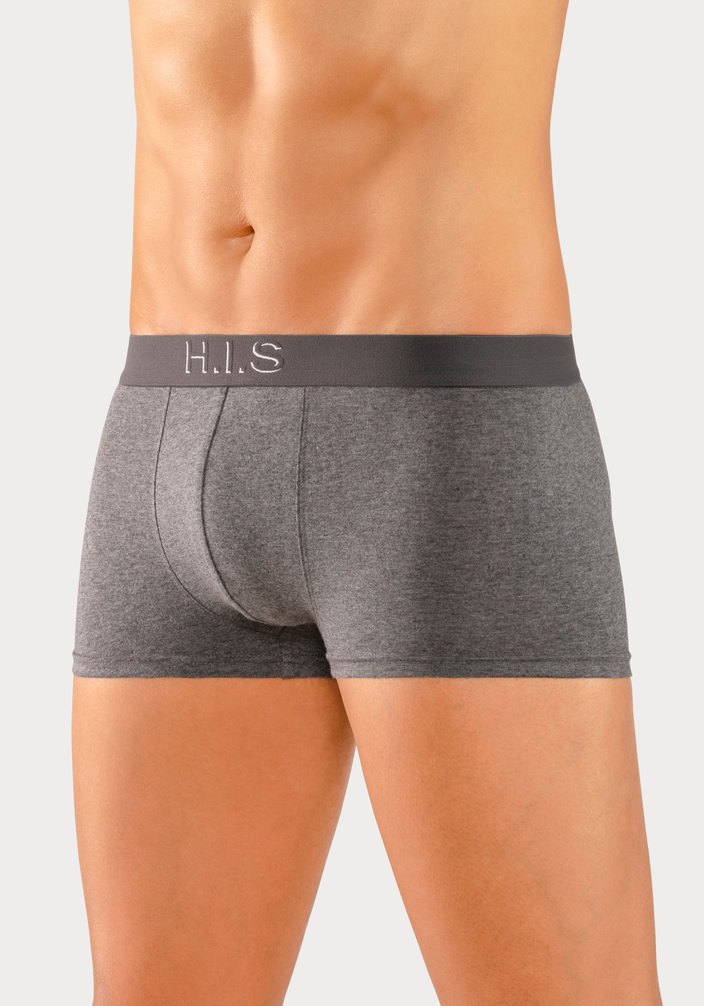 H.I.S Hipster, (Packung, 5 St.), knapp sitzende Boxershorts am Webbund mit Logoschriftzug mit 3D Effekt