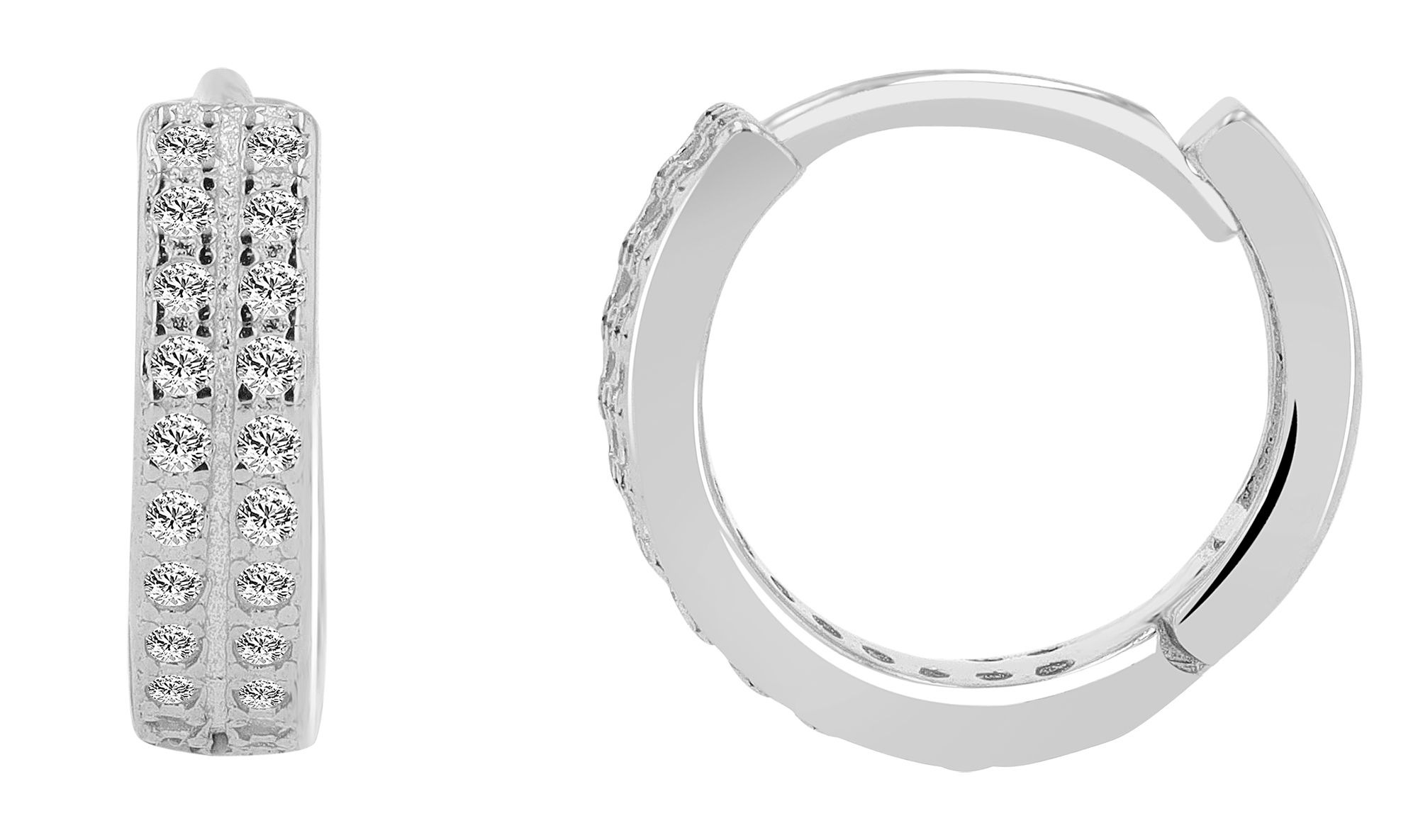 Adelia´s Klappcreolen »Damen Ohrringe – Klappcreole aus 925 Silber mit Zirkonia« Schöne Geschenkidee zum einfach so