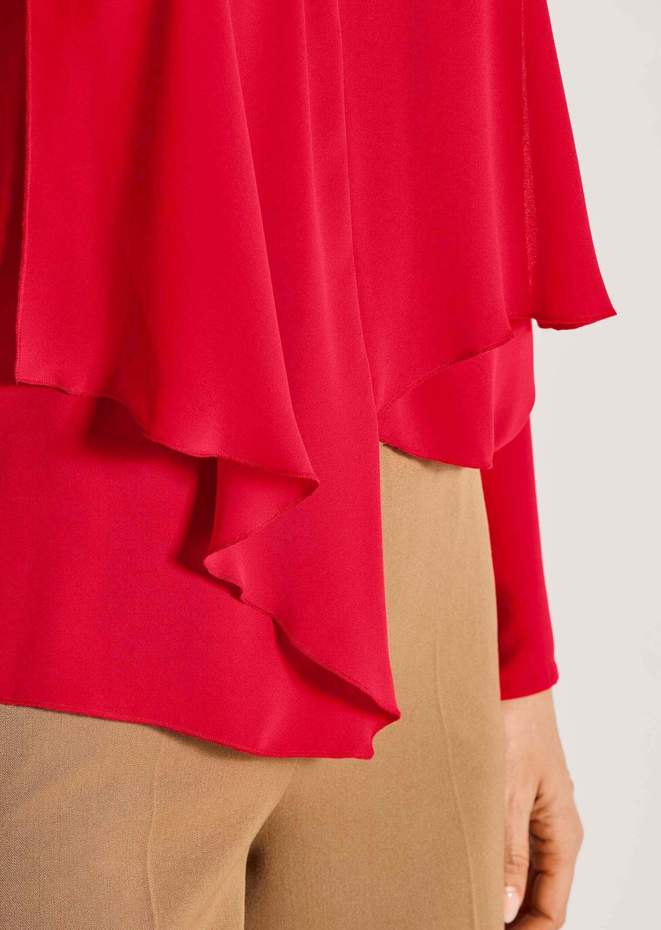 MADELEINE Langarmbluse »Volantbluse Elegante Bluse mit asymmetrischem Saum«