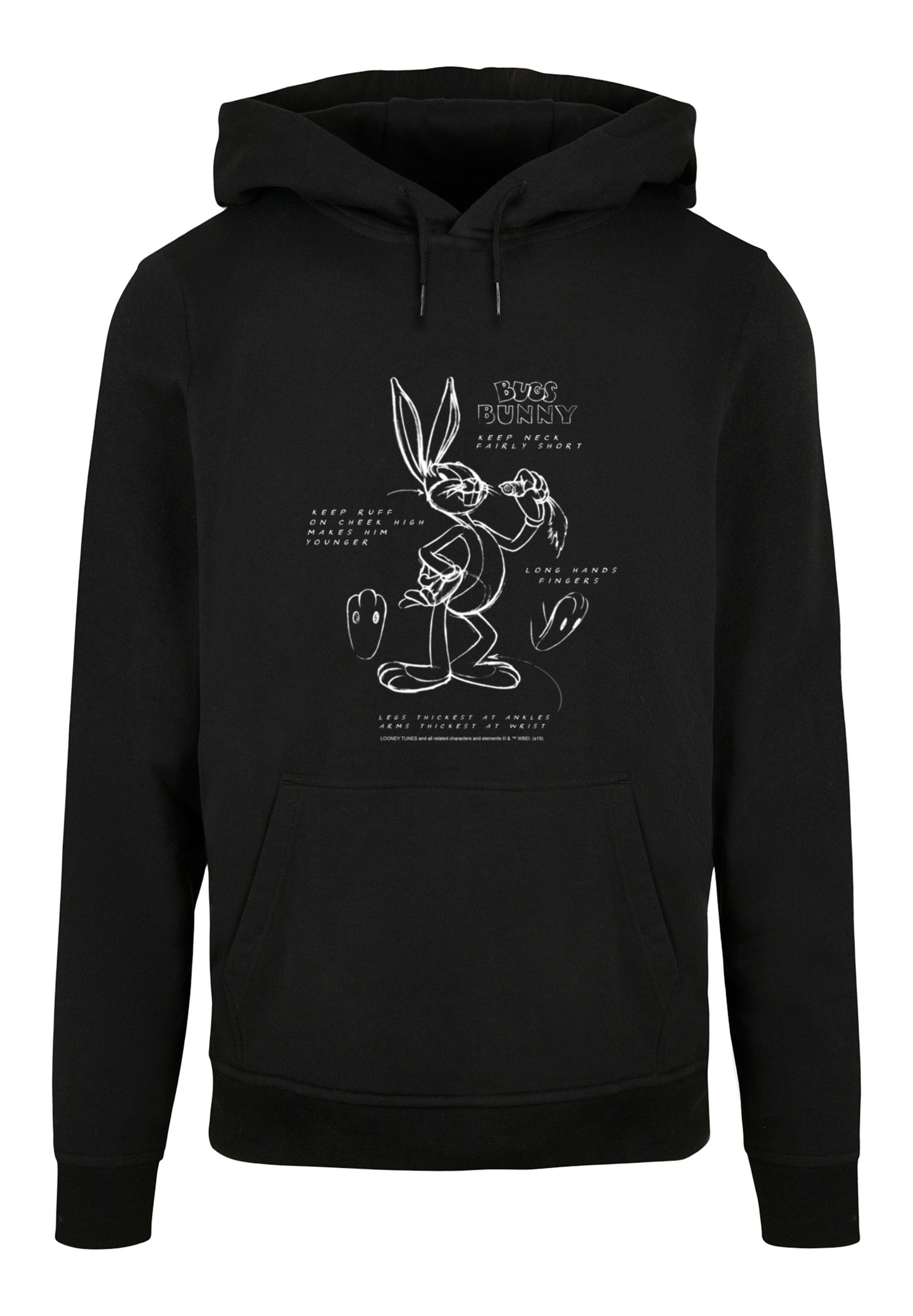 F4NT4STIC Kapuzenpullover »Looney Tunes Bugs Bunny Drawing Instruction«, Print
