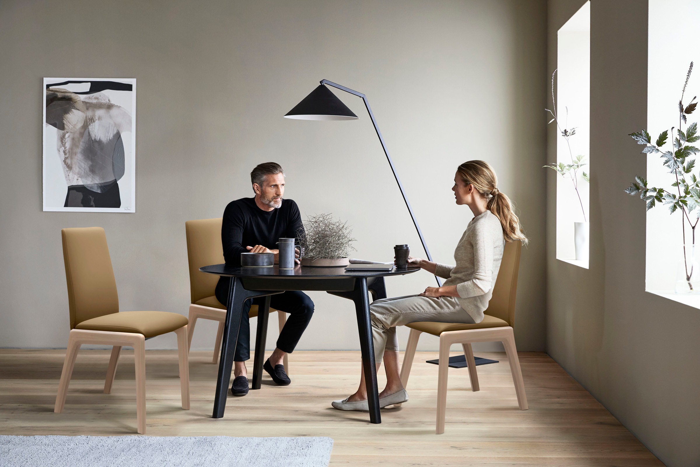 Stressless® Polsterstuhl »Laurel«, Leder PALOMA, Low Back, Größe L, mit abgerundeten Beinen in Eiche gekalkt