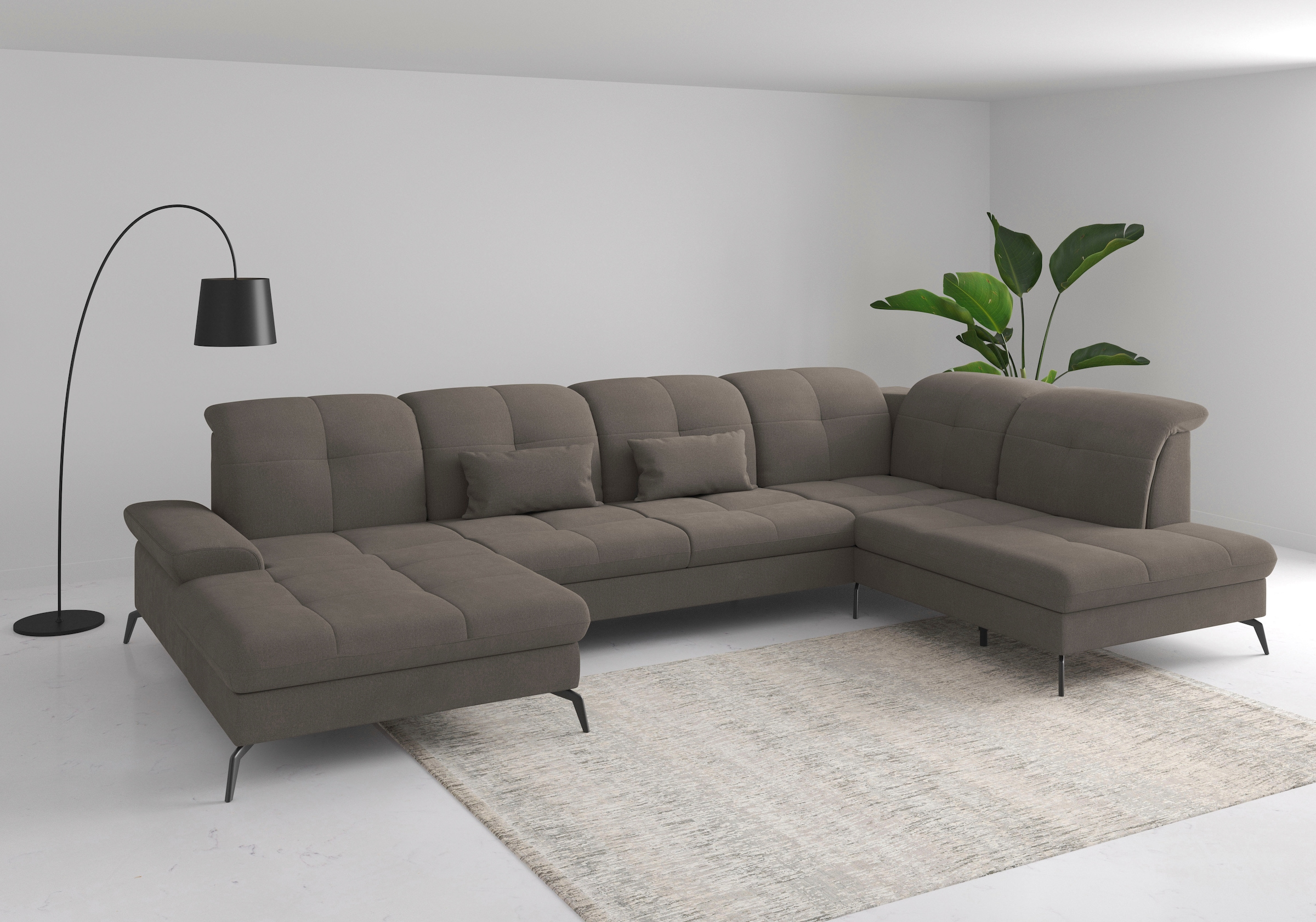 sit&more Wohnlandschaft "Amica, U-Form, inkl. Sitztiefenverstellung und Arm günstig online kaufen