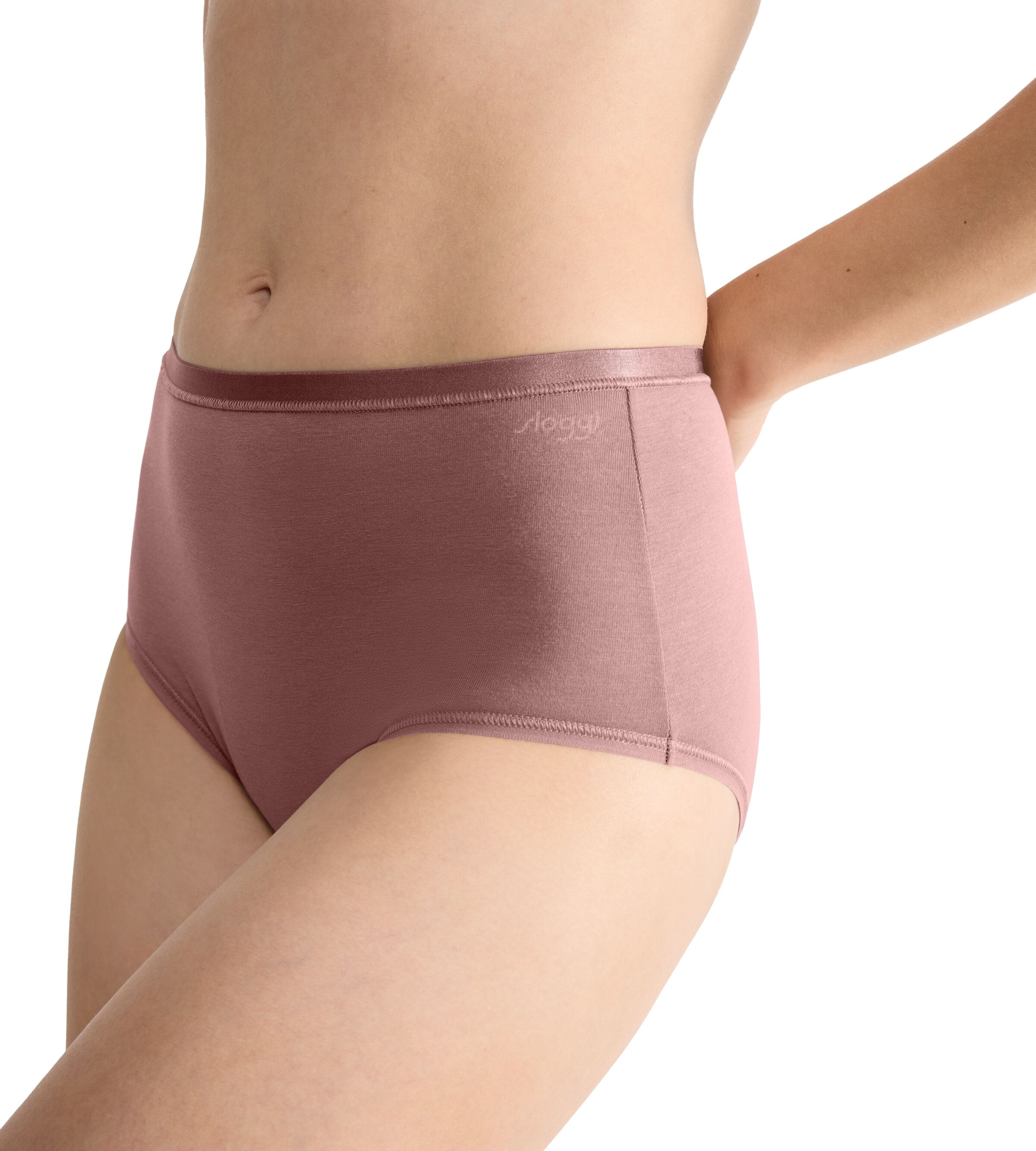 sloggi Slip »GO Daily Cotton Highwaist 3P«, (3er Pack), Glanz-Effekt Details, hochgeschnittene Taille