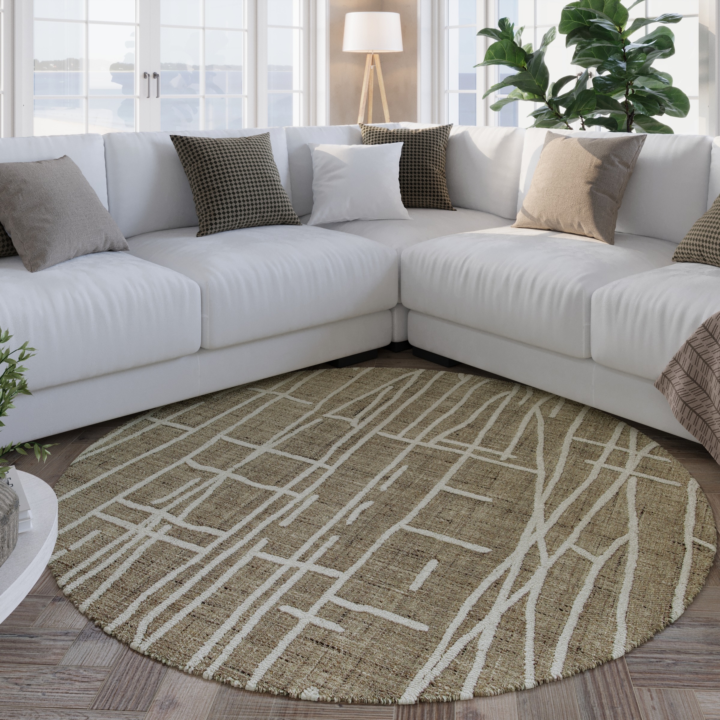 Wecon home Teppich "Hamptons TWENTYFIVE" rund 10 Höhe Kurzflor, Wohnzimmer, günstig online kaufen