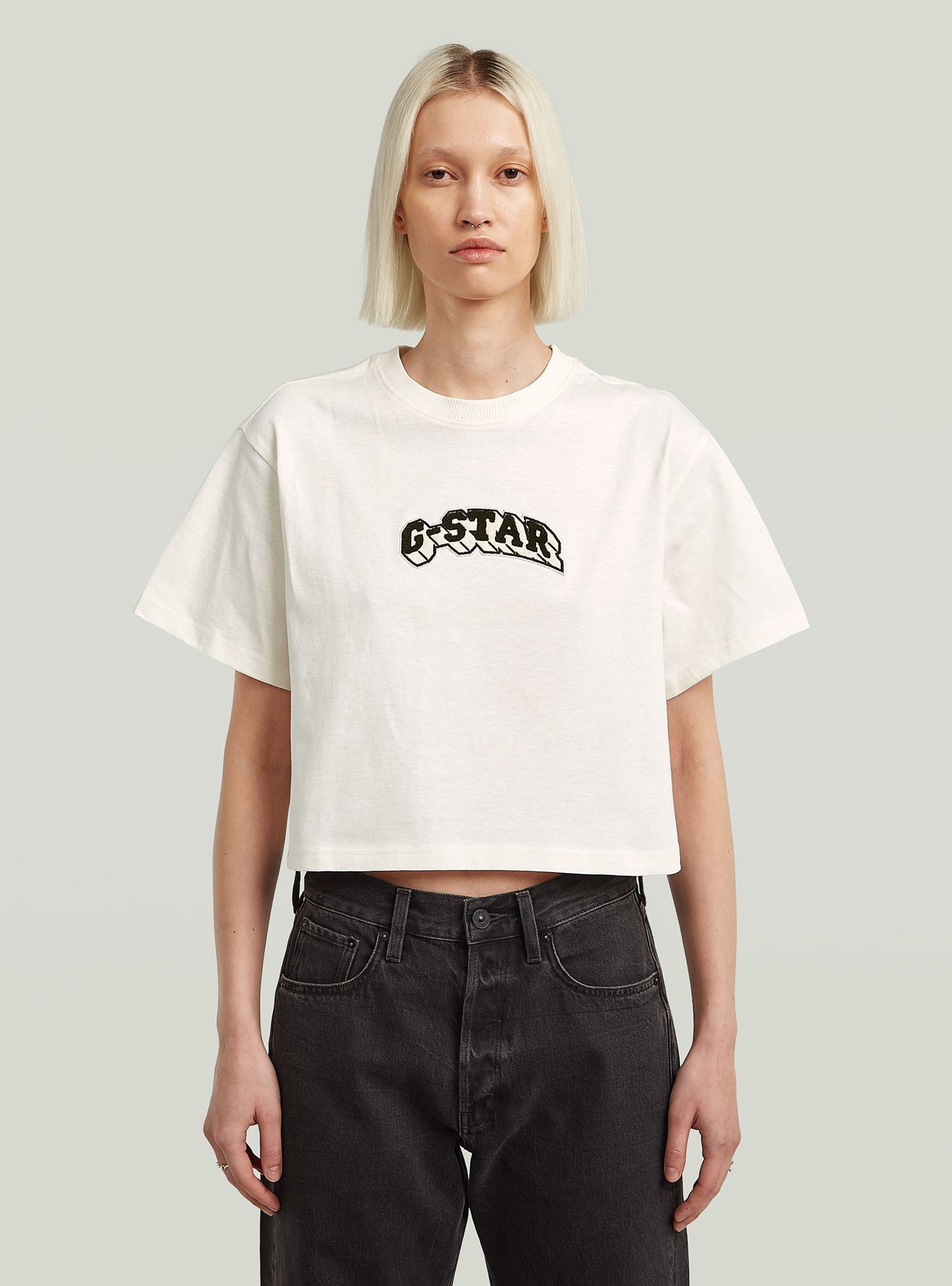 G-STAR T-Shirt »Felt Logo Boxy T-Shirt«