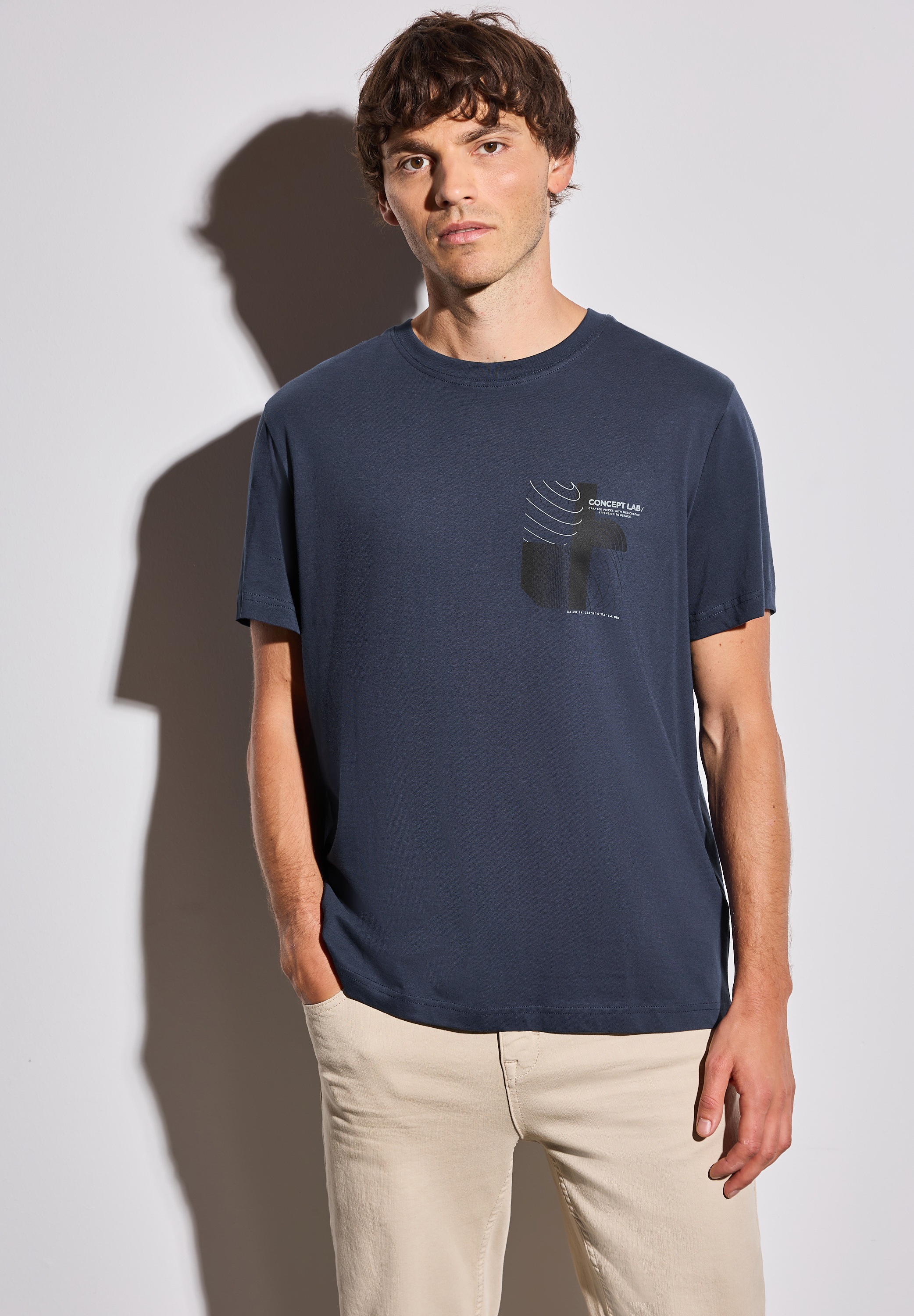 STREET ONE MEN T-Shirt, mit Rundhalsausschnitt