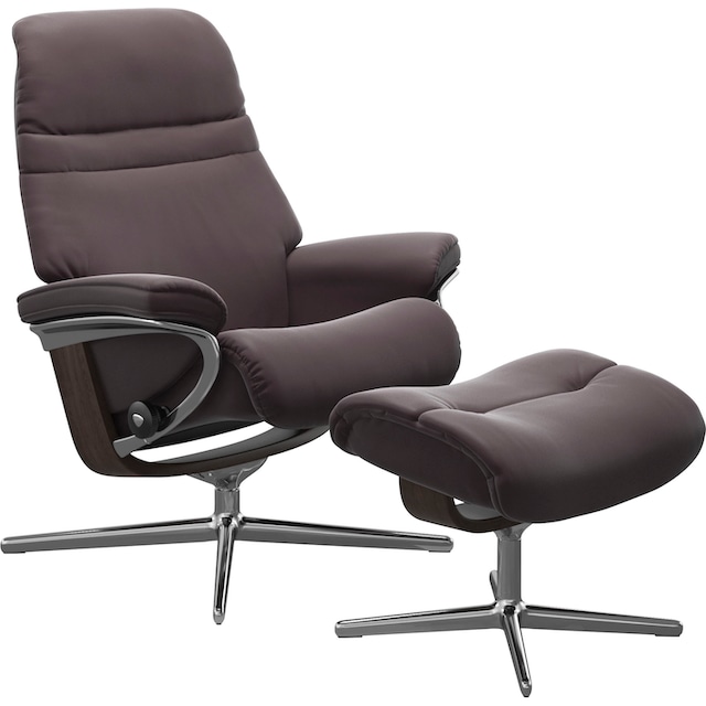 Stressless® Relaxsessel »Sunrise«, (Set, Relaxsessel mit Hocker), mit Hocker,  mit Cross Base, Größe S, M & L, Holzakzent Wenge kaufen | BAUR