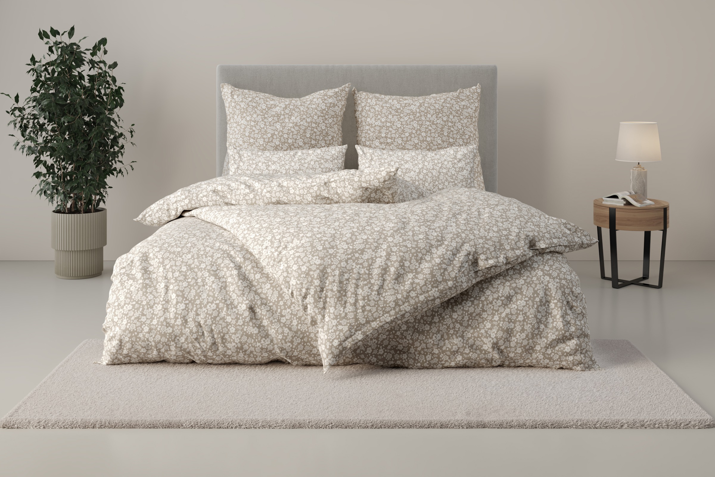 my home Bettwäsche "Mariby" 2 Stk. tlg. mit feinem Blümchen Design, skandin günstig online kaufen