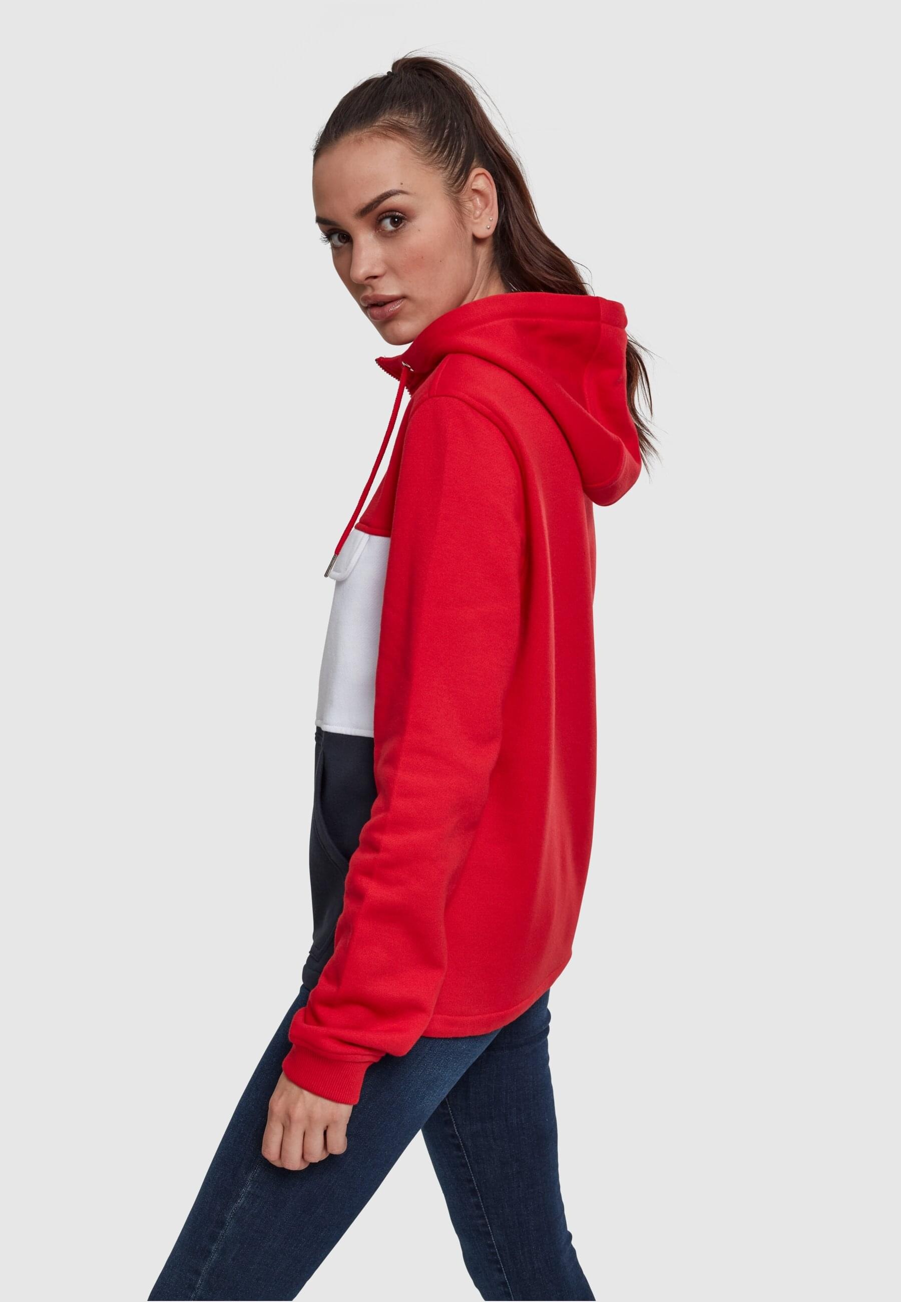 URBAN CLASSICS Rundhalspullover »Urban Classics Damen Ladies Color Block Sweat Pull Over Hoody«, (1 tlg.)