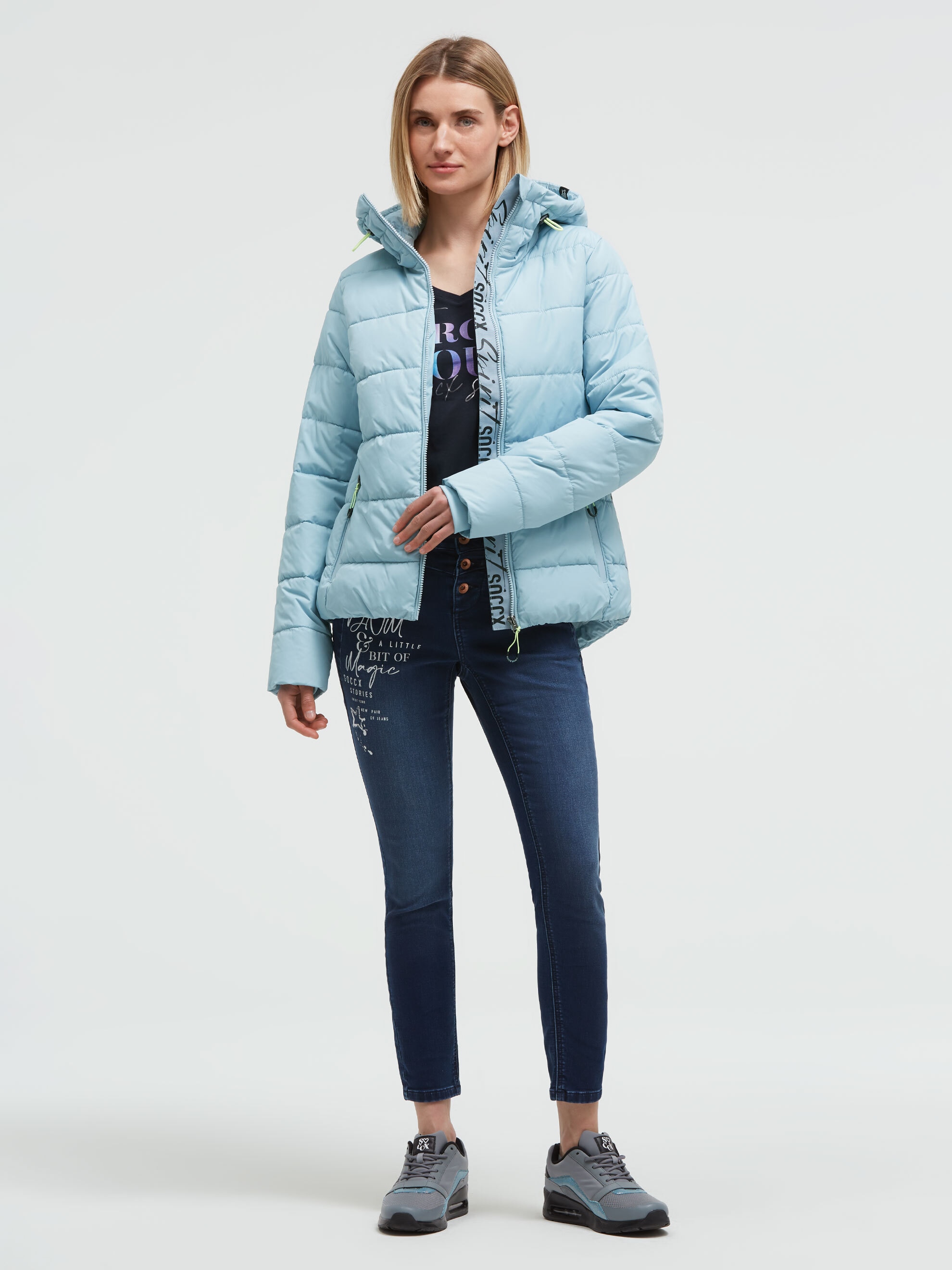 SOCCX Winterjacke mit Kapuze mit Windfangleiste