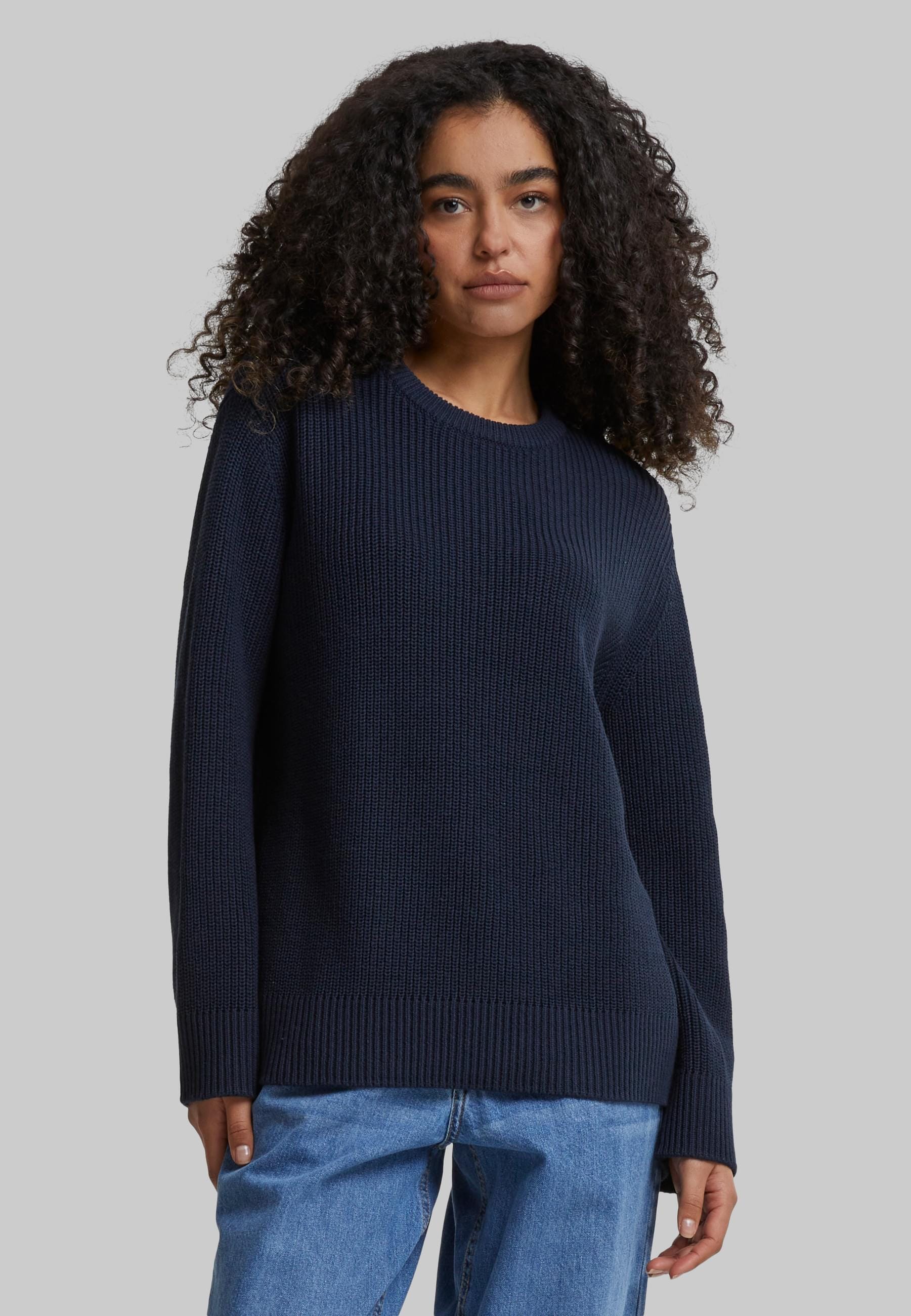 URBAN CLASSICS Rundhalspullover »Urban Classics Damen Ladies Rib Knit Sweater«, (1 tlg.)