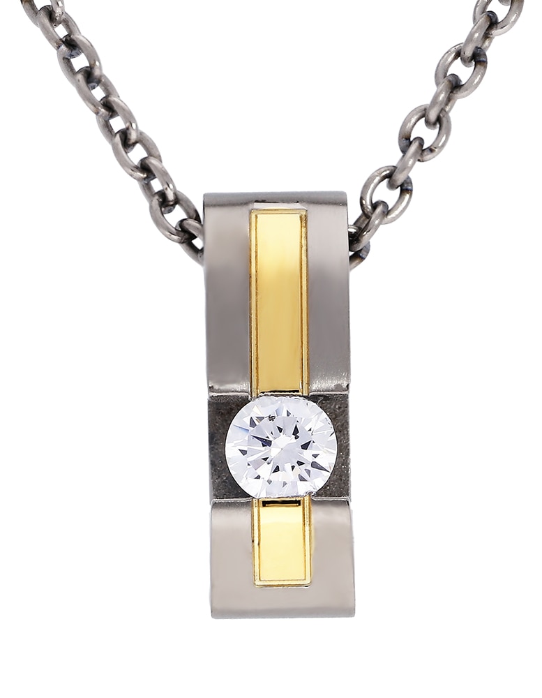 TITANIA Kette mit Anhänger »Titan-Anhängerkette« bicolor mit Zirkonia