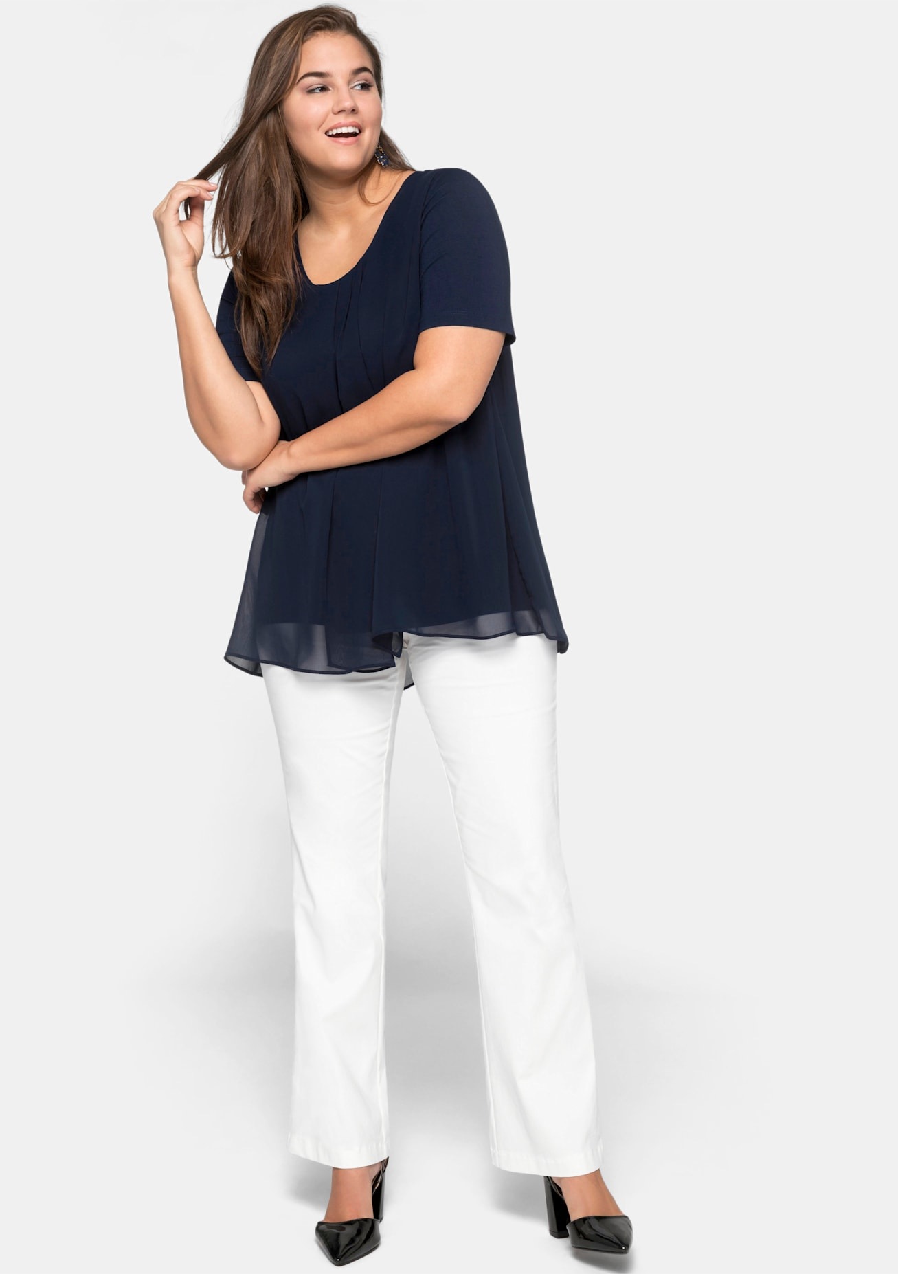 Sheego Blusenshirt "Blusenshirt" 1 Stk. tlg. günstig online kaufen