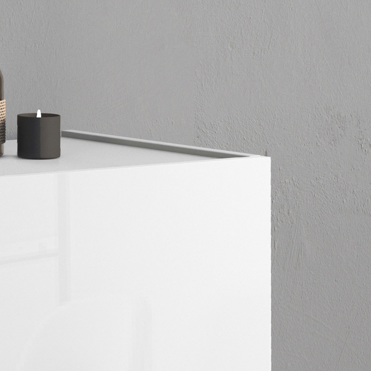 INOSIGN Lowboard »VELA, Höhe 60 cm, Breite 225 cm,Design mit schrägen Türen«, (1 St.), Made in Italy, Maße-B/T/H: 225x35x60, Lowboard, TV-Board, TV-Kommode