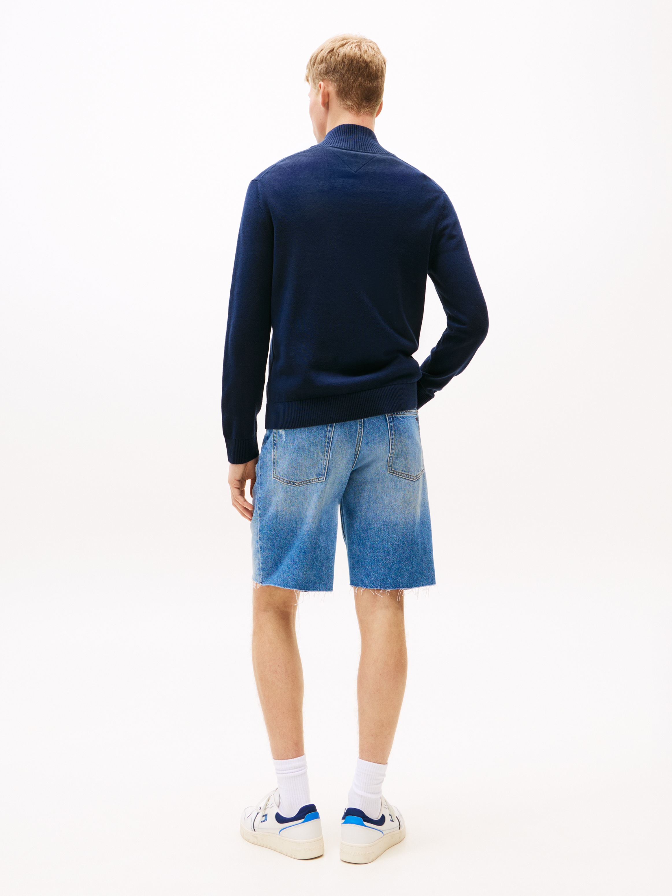 Tommy Jeans Strickpullover »TJM SLM ESS LIGHT ¼ ZIP SWTR EXT«, Mit Rundhalsausschnitt