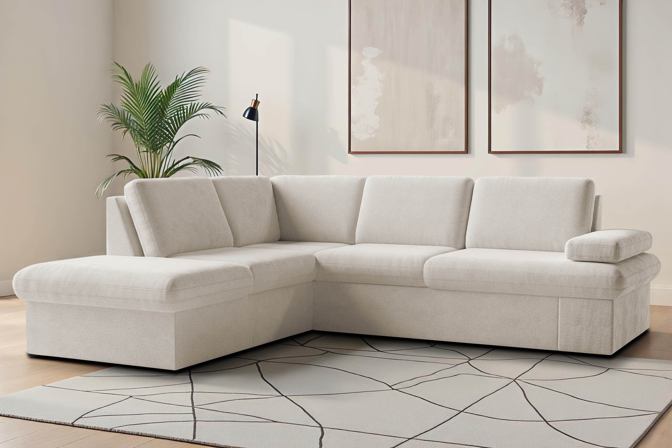 sit&more Ecksofa "Moreno L-Form, B: 238 cm" mit Armteilverstellung, optional Schlaffunktion