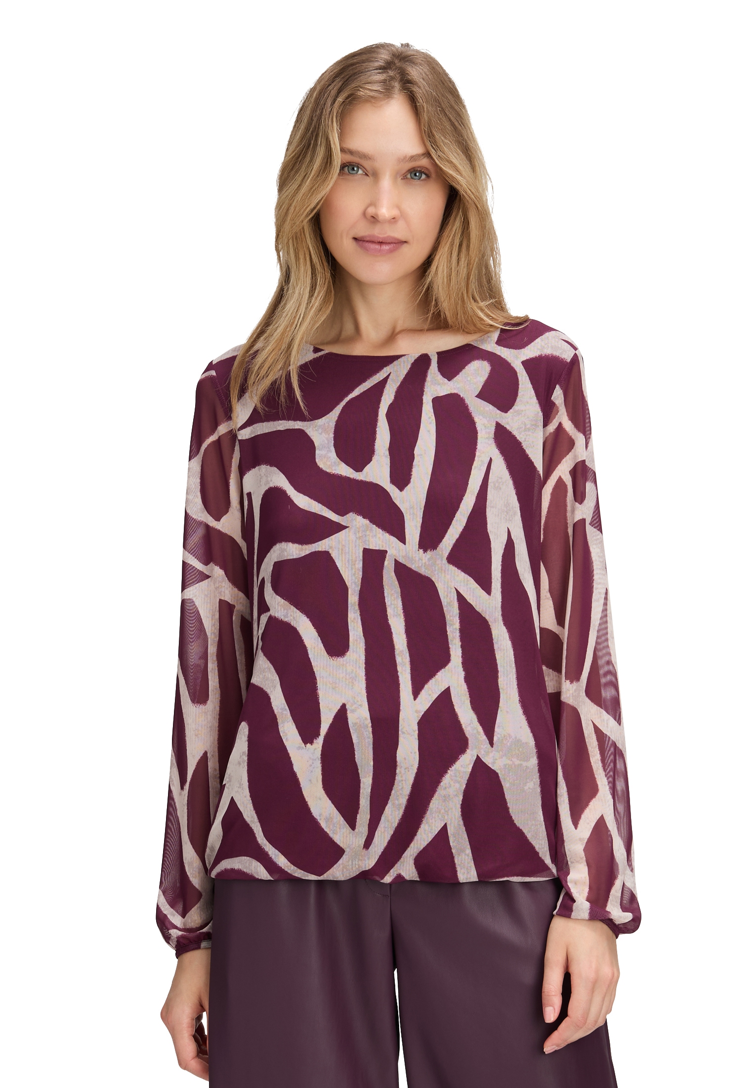 Betty&Co Kurzarmshirt "Betty & Co Damen Mesh-Shirt mit Gummizug" 1 Stk. tlg günstig online kaufen