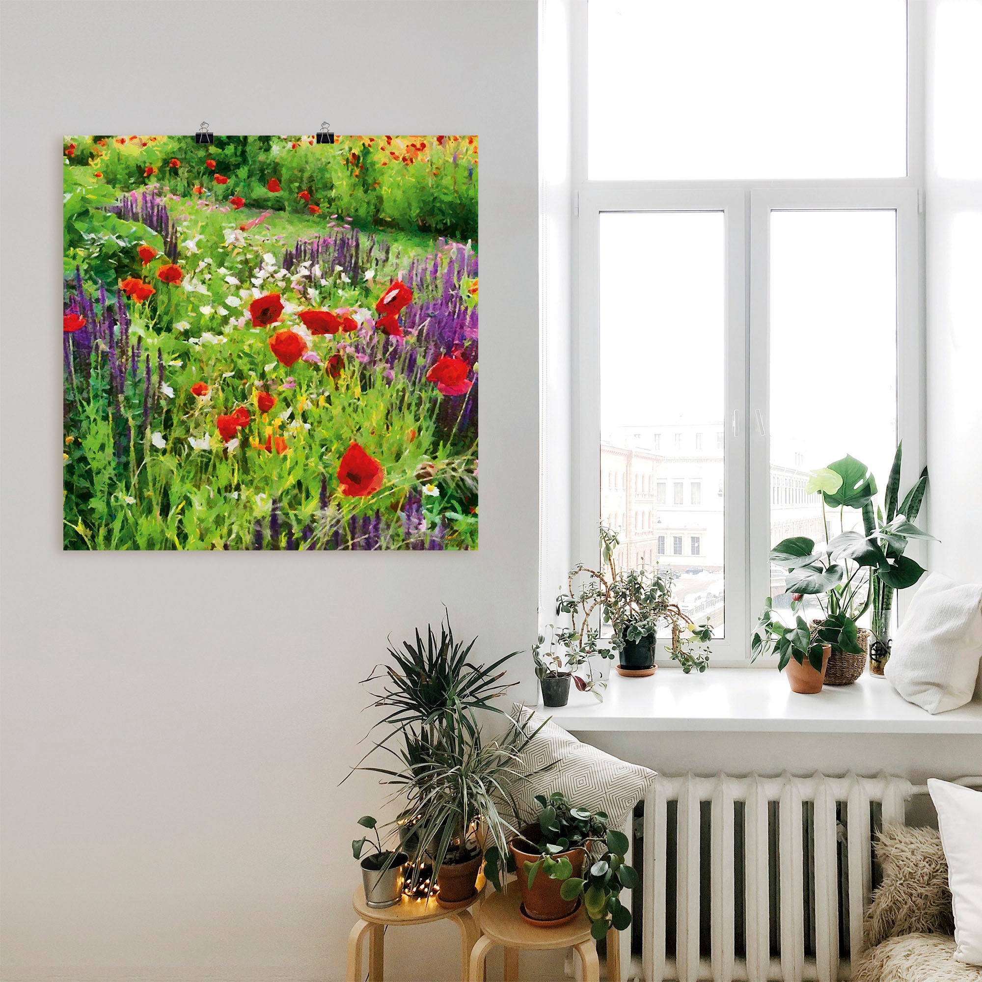 Artland Wandbild "Lupinen und Mohnblumen", Blumenwiese, (1 St.), als Poster günstig online kaufen