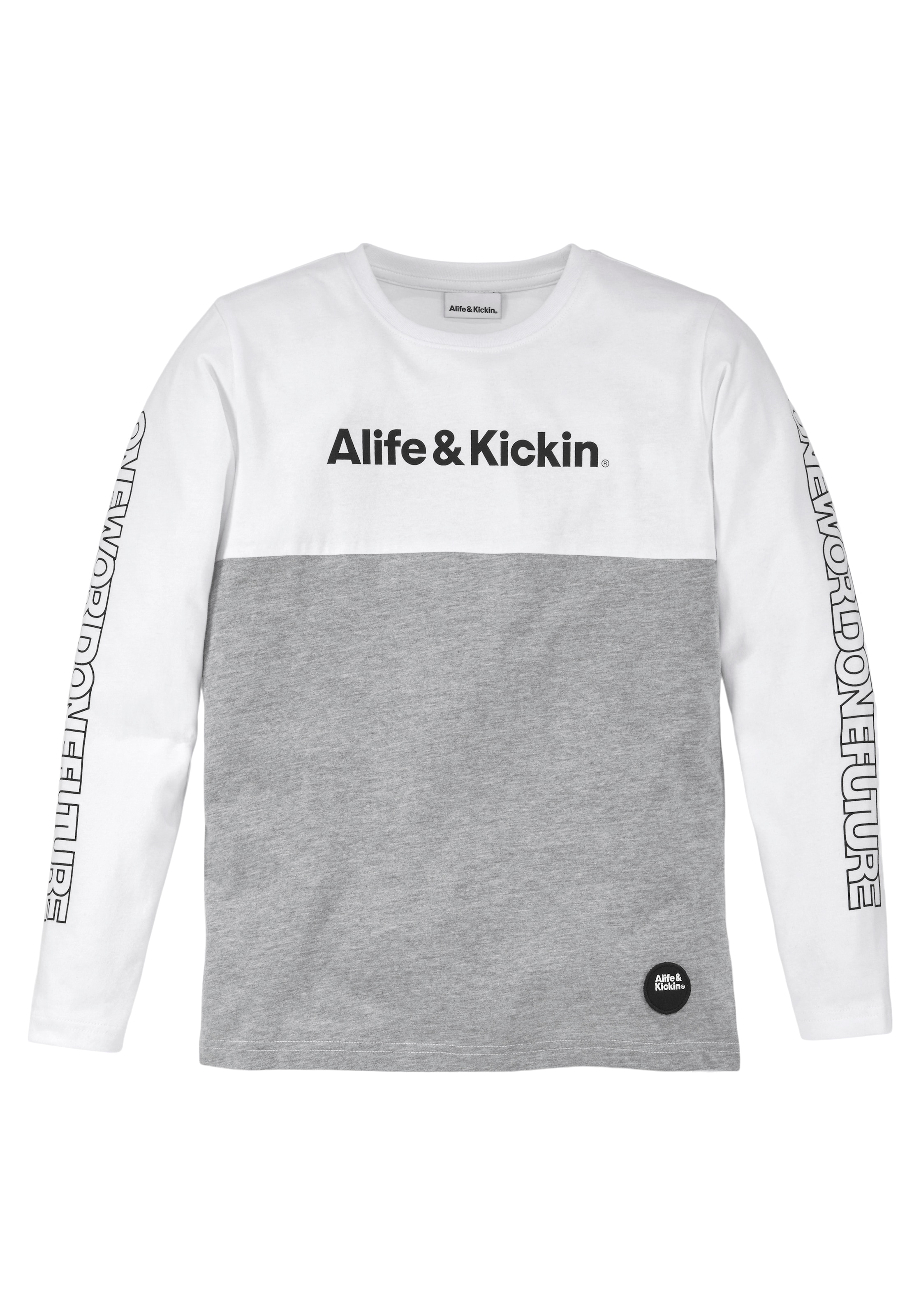 Black Friday Alife & Kickin Langarmshirt »Colorblocking«, in melierter  Qualität, zweifarbig | BAUR