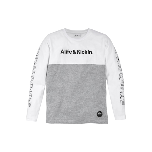 Black Friday Alife & Kickin Langarmshirt »Colorblocking«, in melierter  Qualität, zweifarbig | BAUR